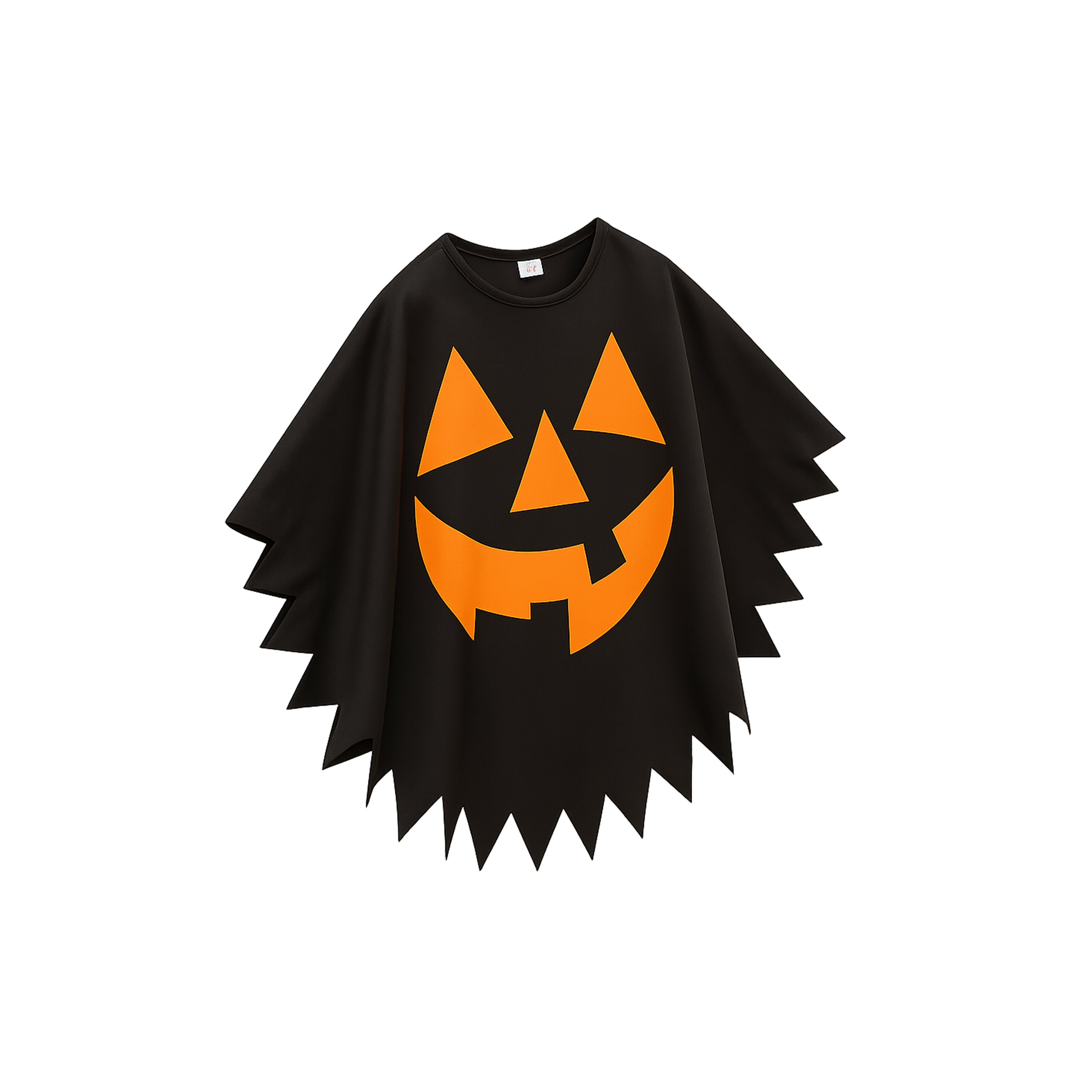 Halloween Poncho for kids Carved Pumpkin 1pc