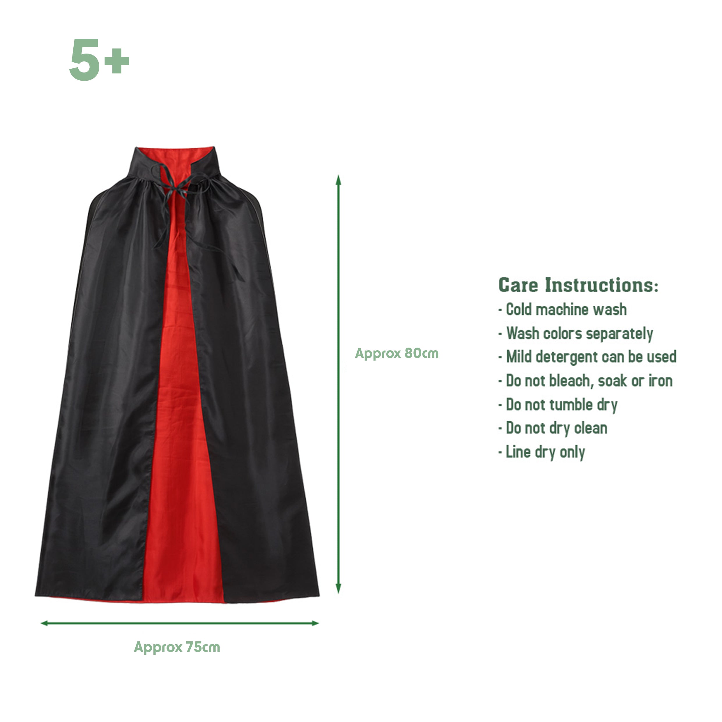 Dracula Cape for Kids W 80 X H75cm 1pc