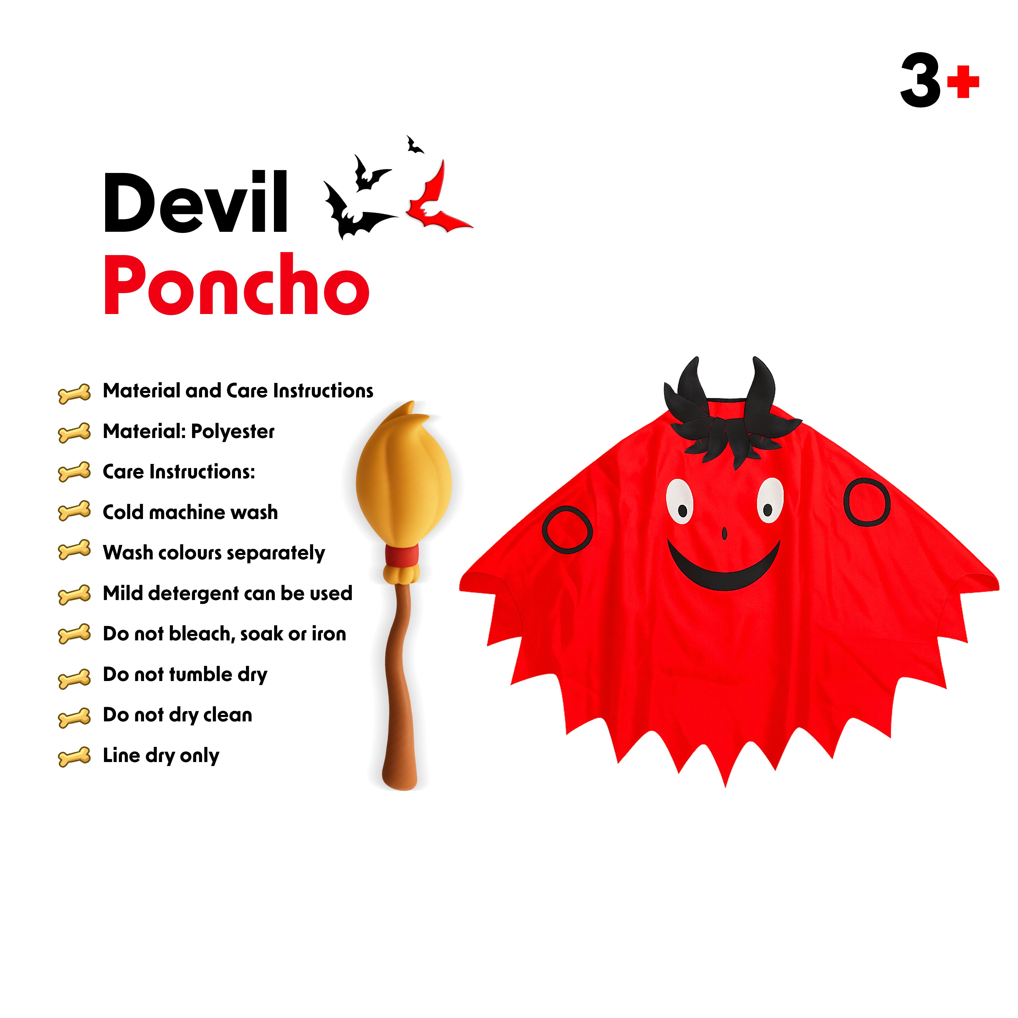Devil Poncho for kids 1pc