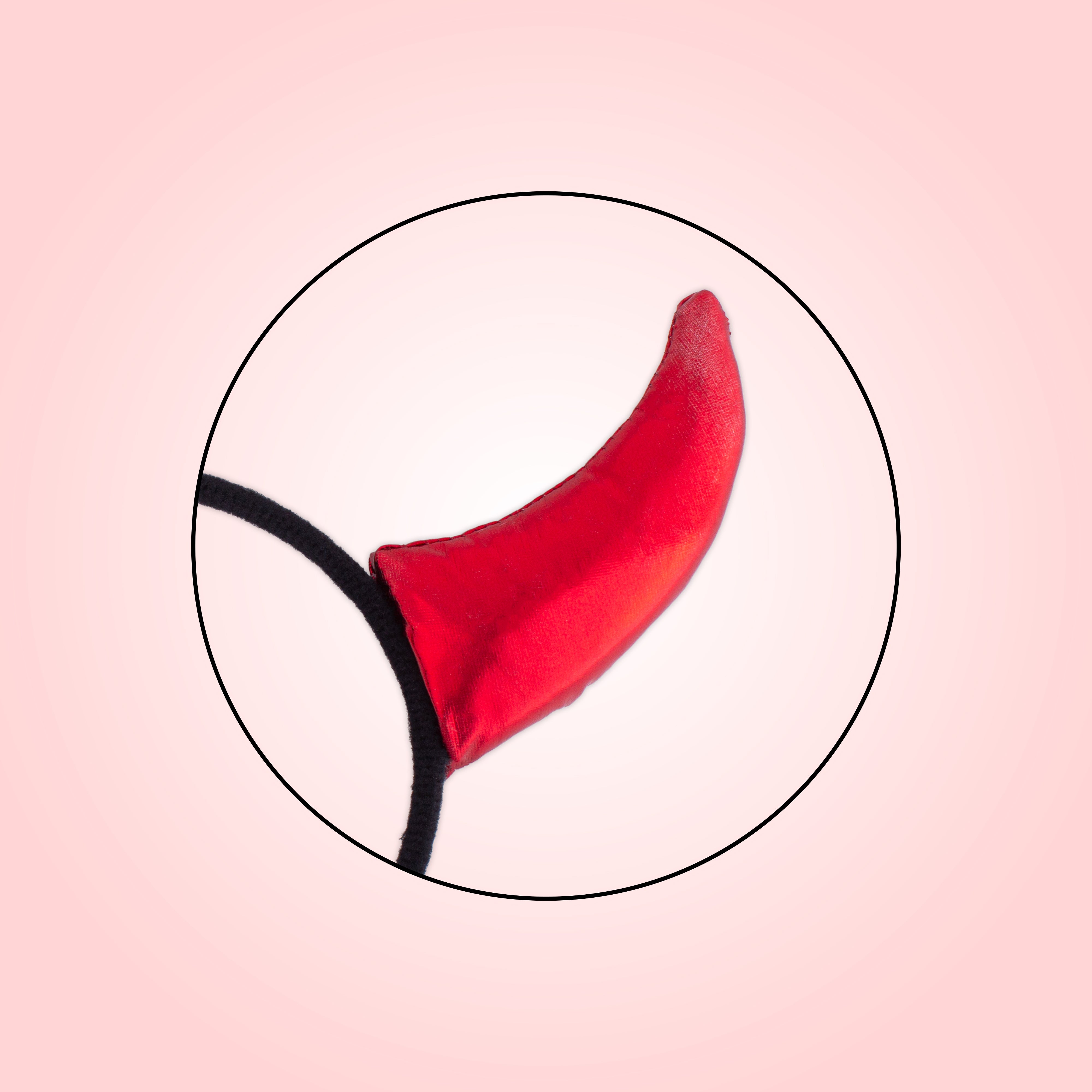 Devil Horn Hair Band Shimmery Red 1pc