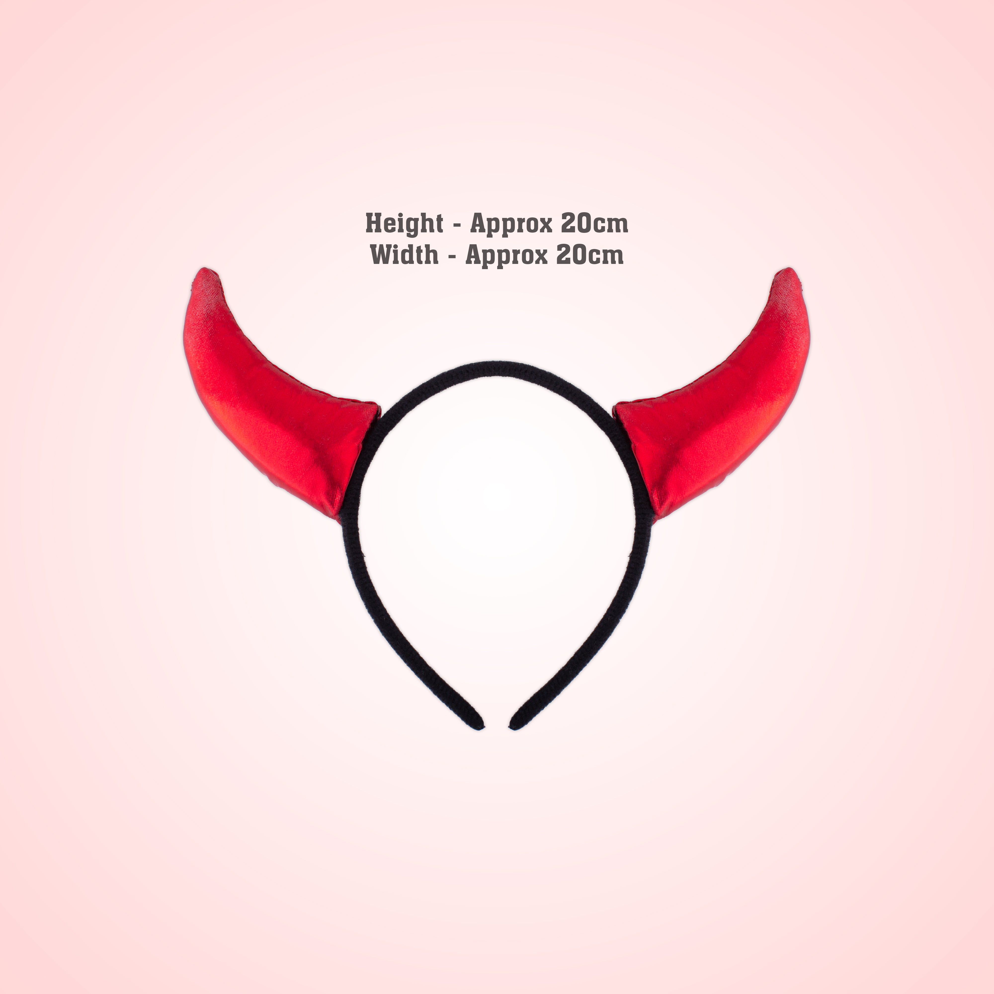 Devil Horn Hair Band Shimmery Red 1pc