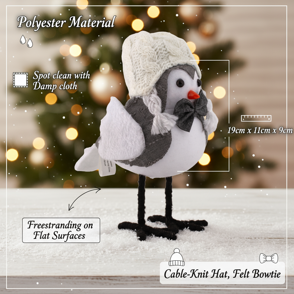 Christmas Decoration Winter Bird 19 X 11 X 9cm 1pc