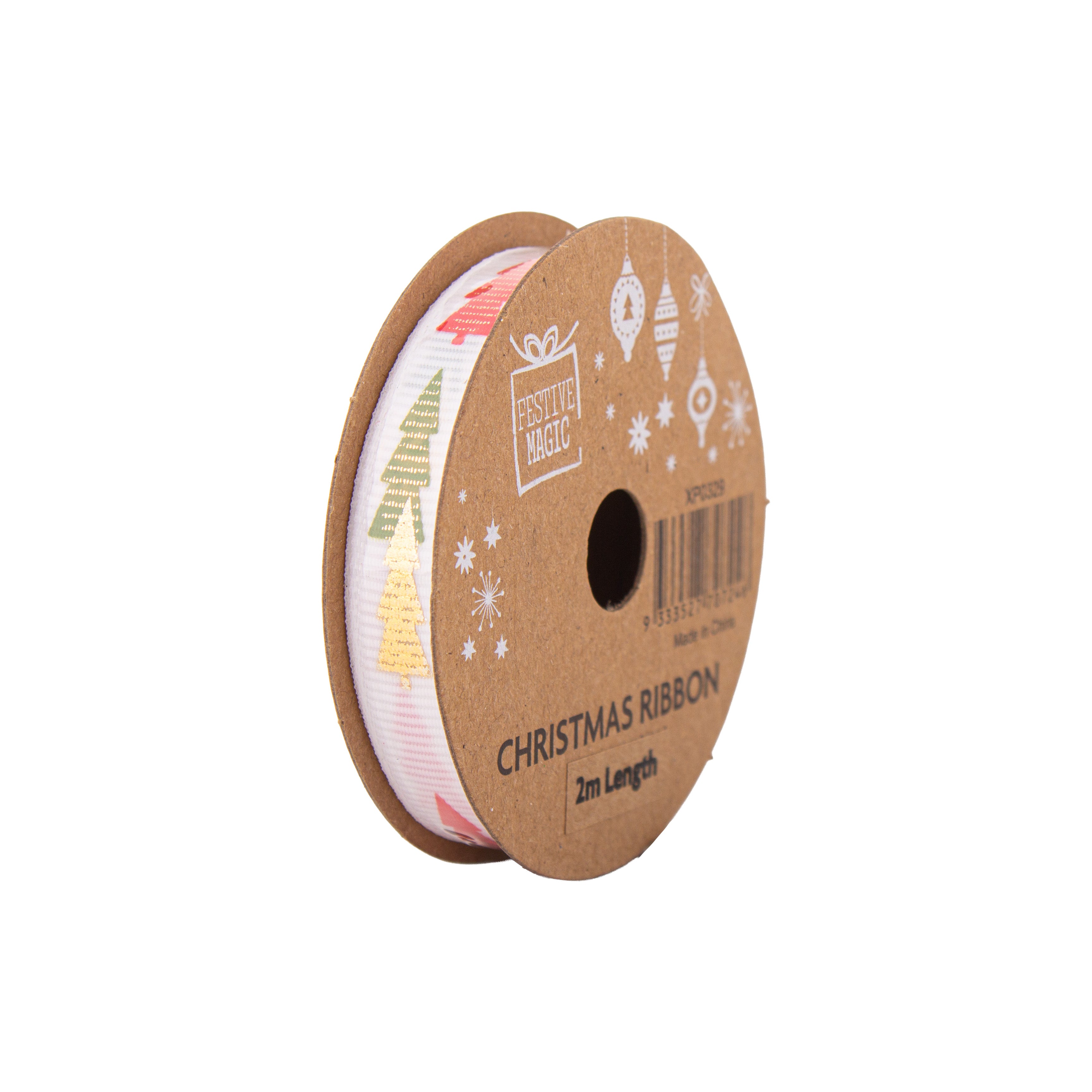 Christmas Ribbon Joyful Celebration 10mm X 2m 4 Roll