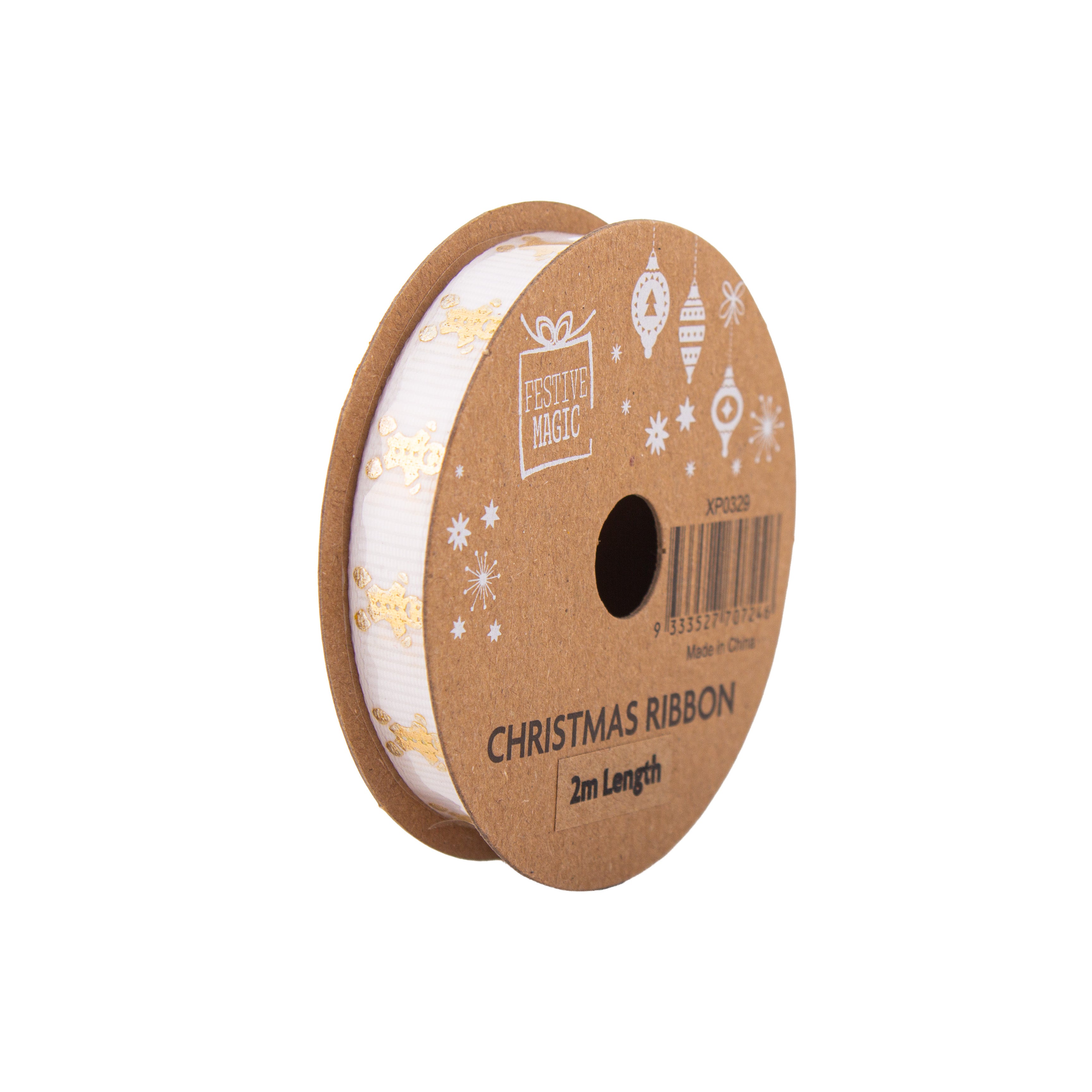 Christmas Ribbon Joyful Celebration 10mm X 2m 4 Roll