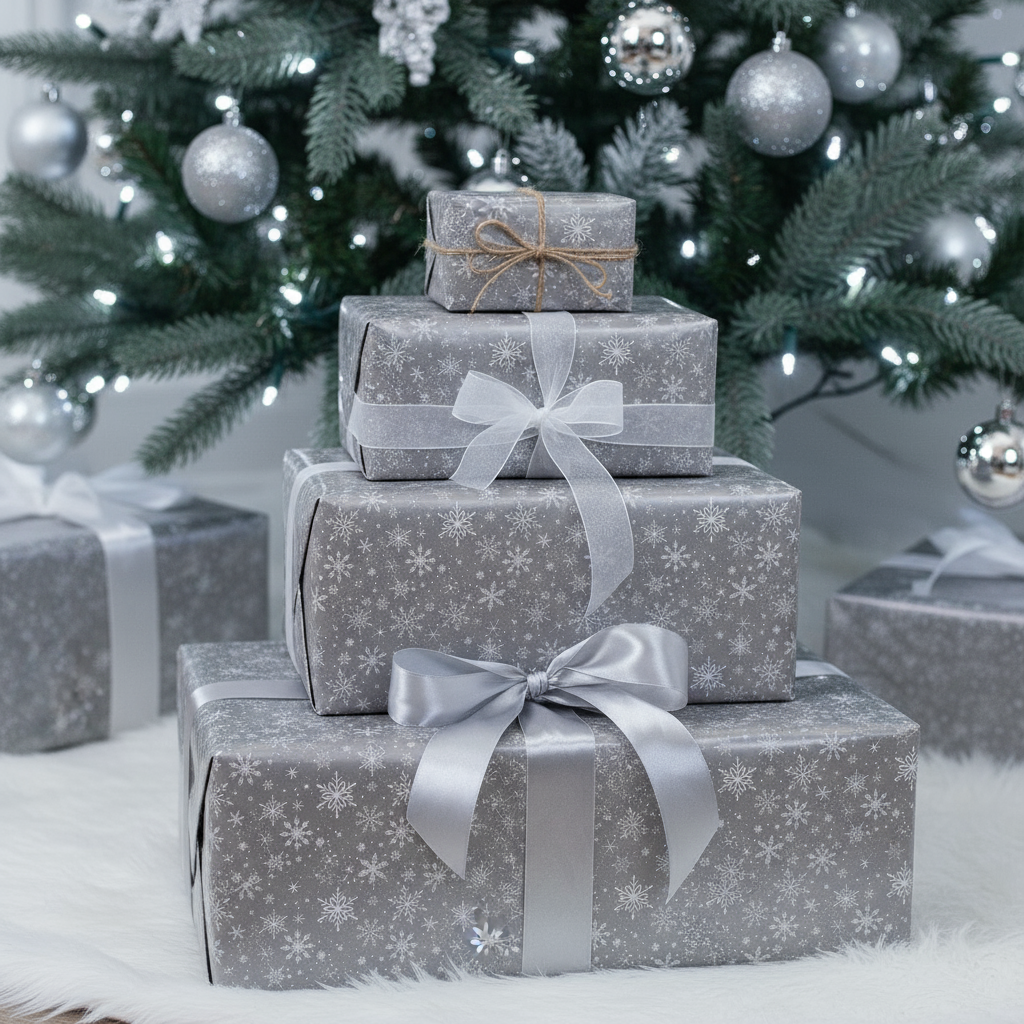 Christmas Gift Wrapping Paper Twinkling Stars 70cm X 5m 1pc Roll