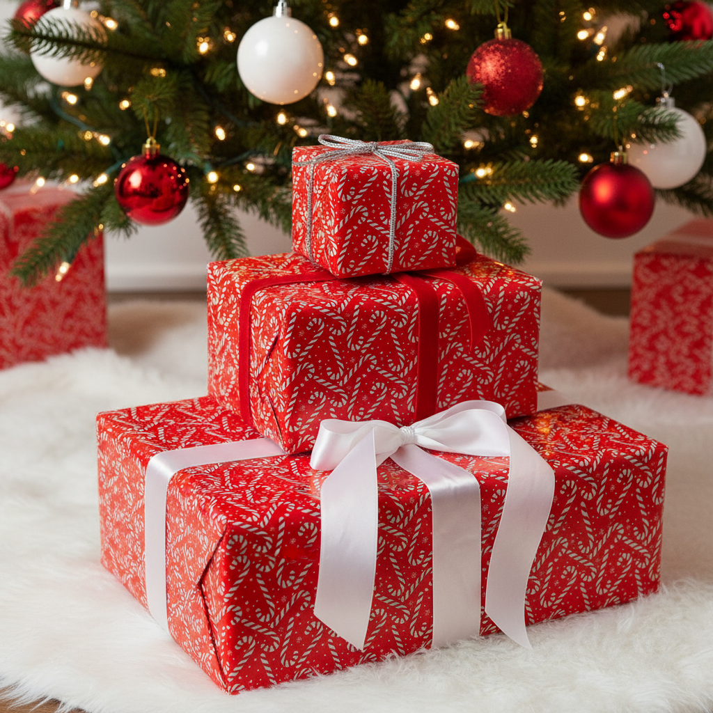 Christmas Gift Wrapping Paper Candy Cane 70cm X 5m 1pc Roll