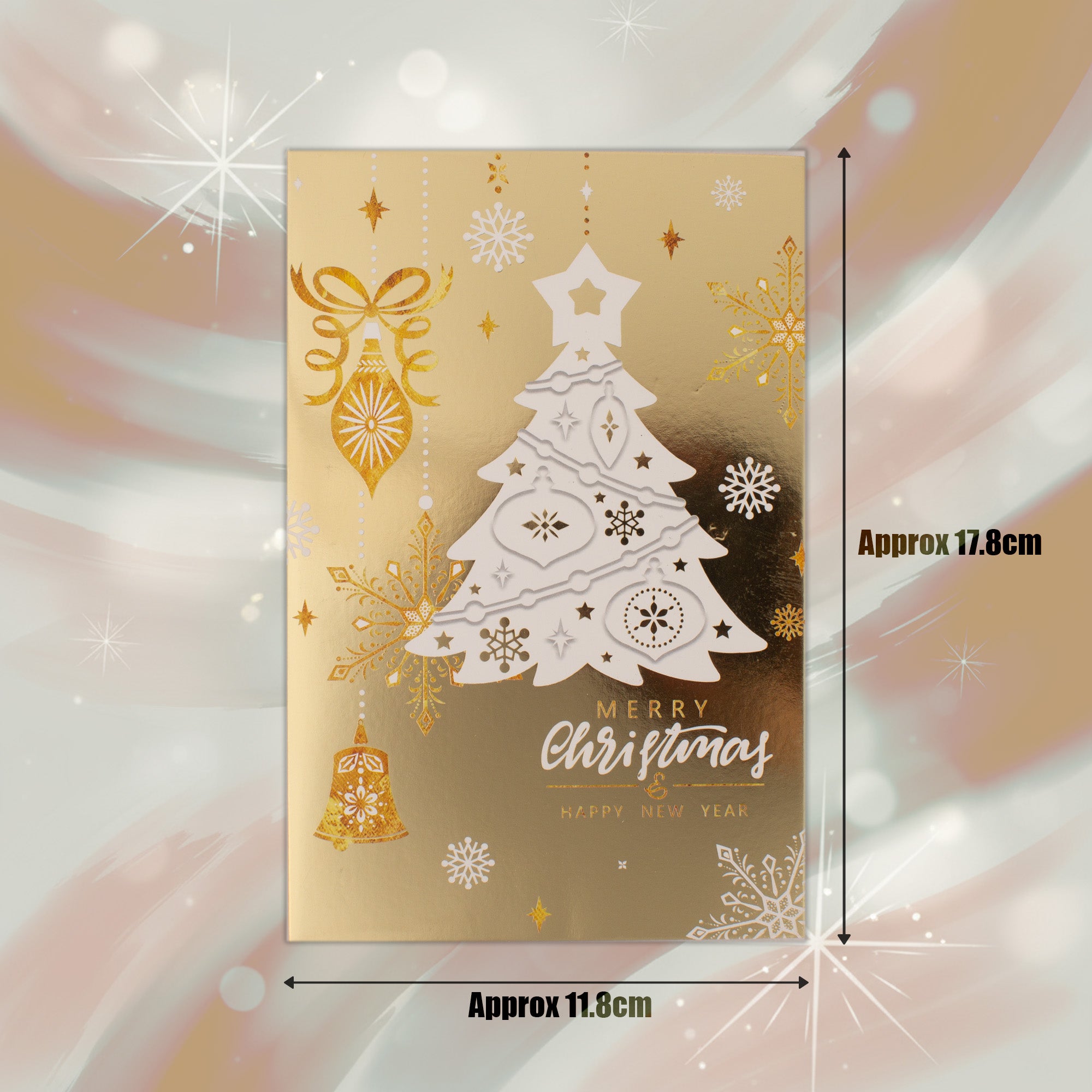 Christmas Greeting Card with Foil Detailing & Envelope Holiday Sparkle 11.8 X 17.8cm 1pc