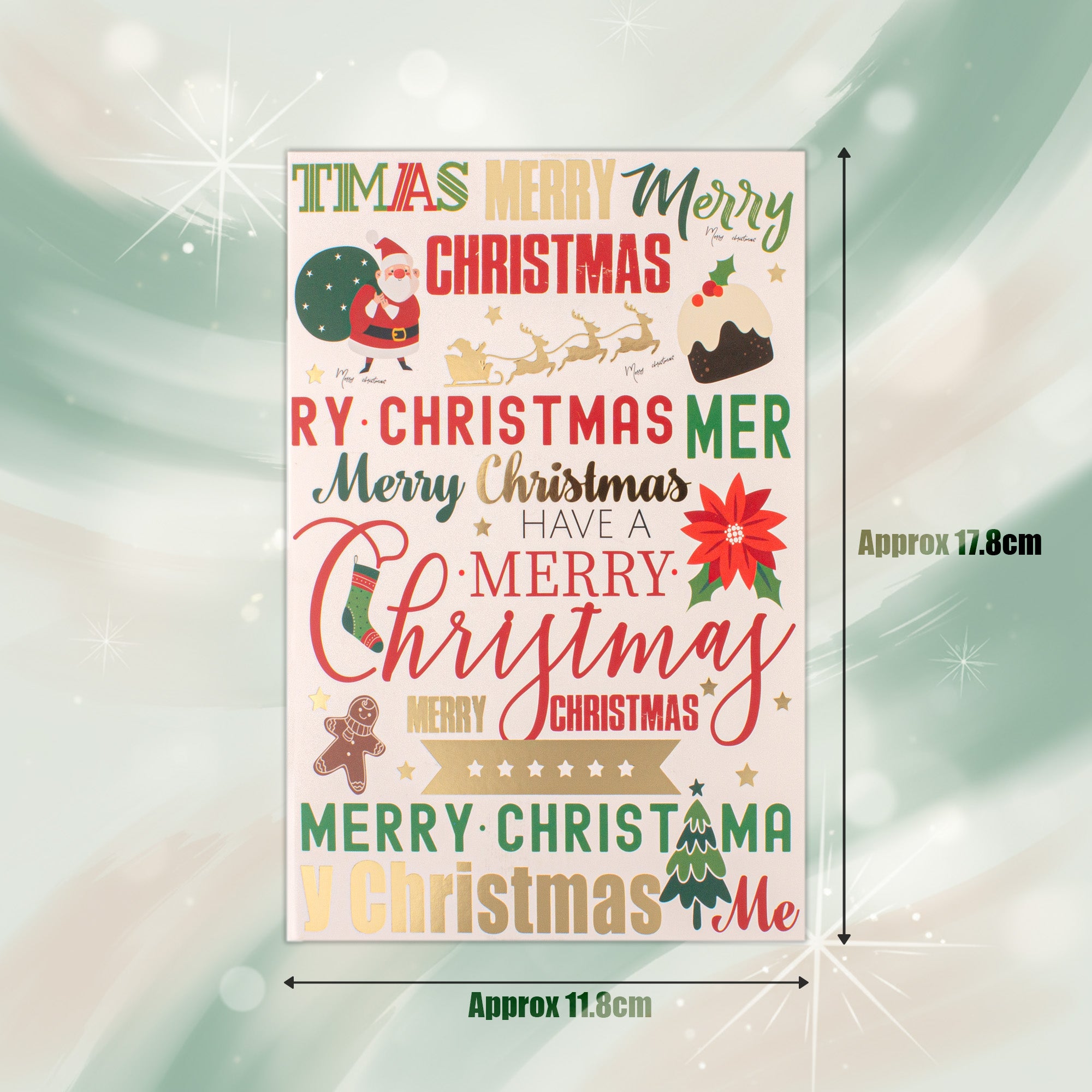 Christmas Greeting Card with Foil Detailing & Envelope Merry Moments 11.8 X 17.8cm 1pc