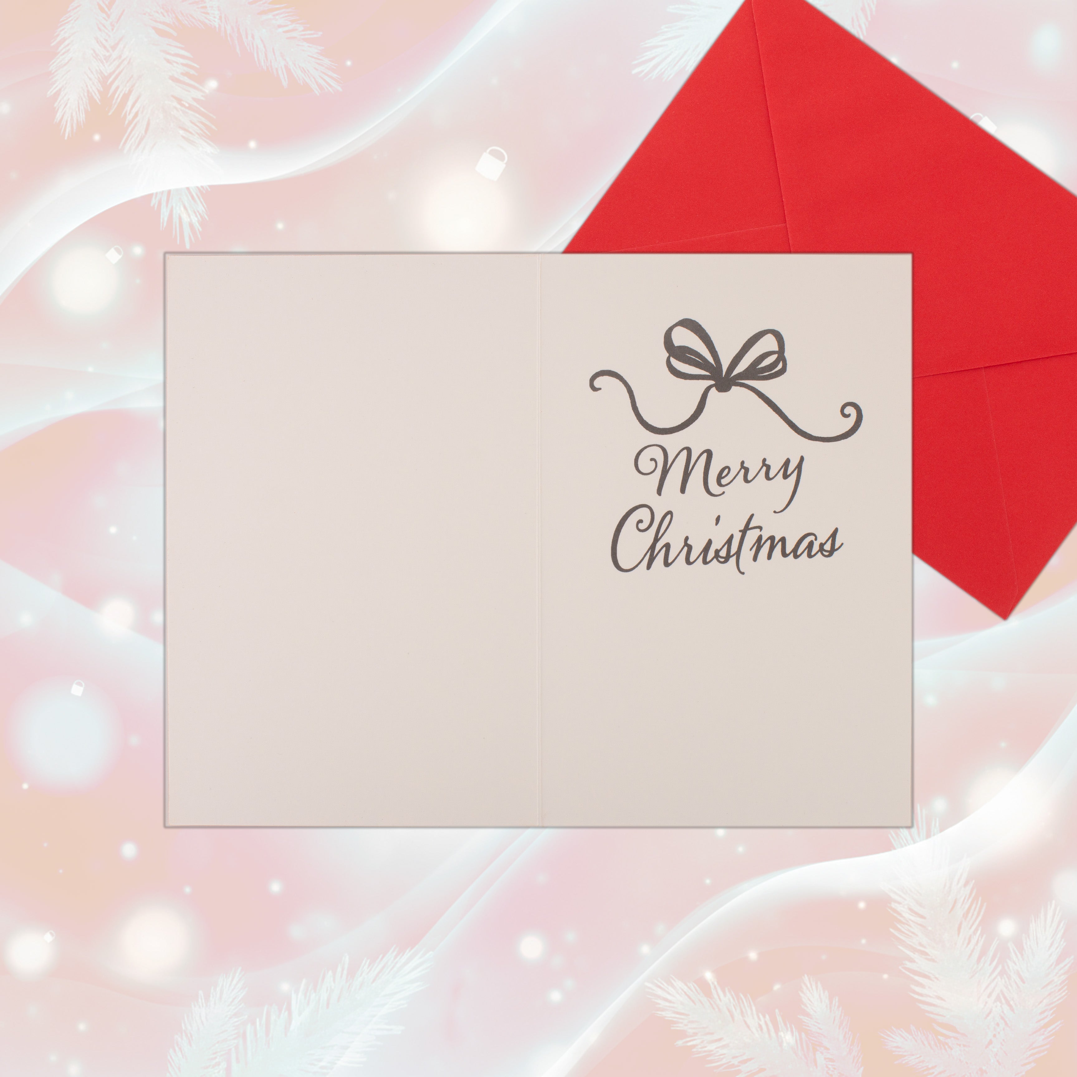 Christmas Greeting Card with Foil Detailing & Envelope Christmas Wreath 11.8 X 17.8cm 1pc