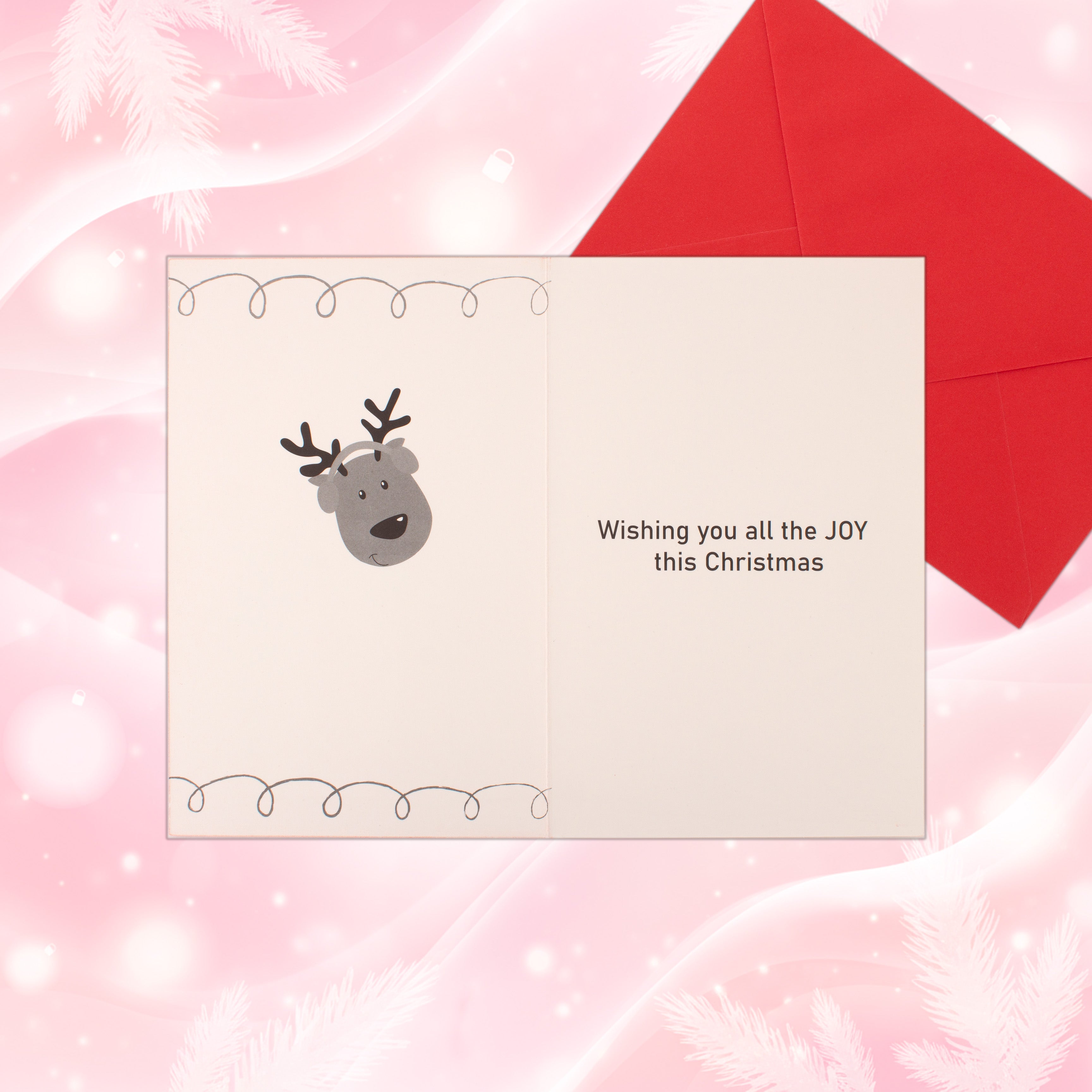 Christmas Greeting Card with Foil Detailing & Envelope Christmas Moose 11.8 X 17.8cm 1pc