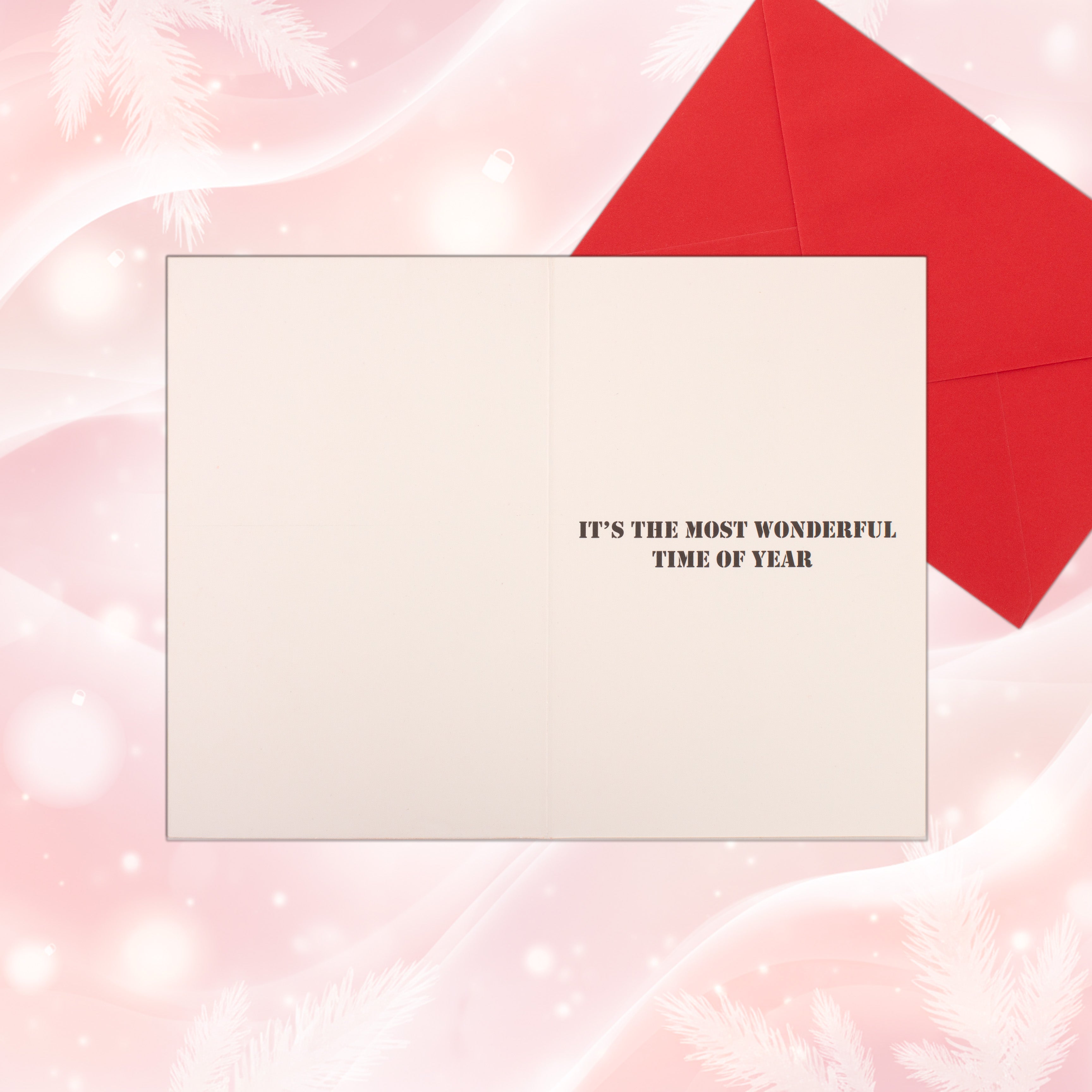 Christmas Glitter Greeting Card & Envelope Gift from Santa 11.8 X 17.8cm 1pc