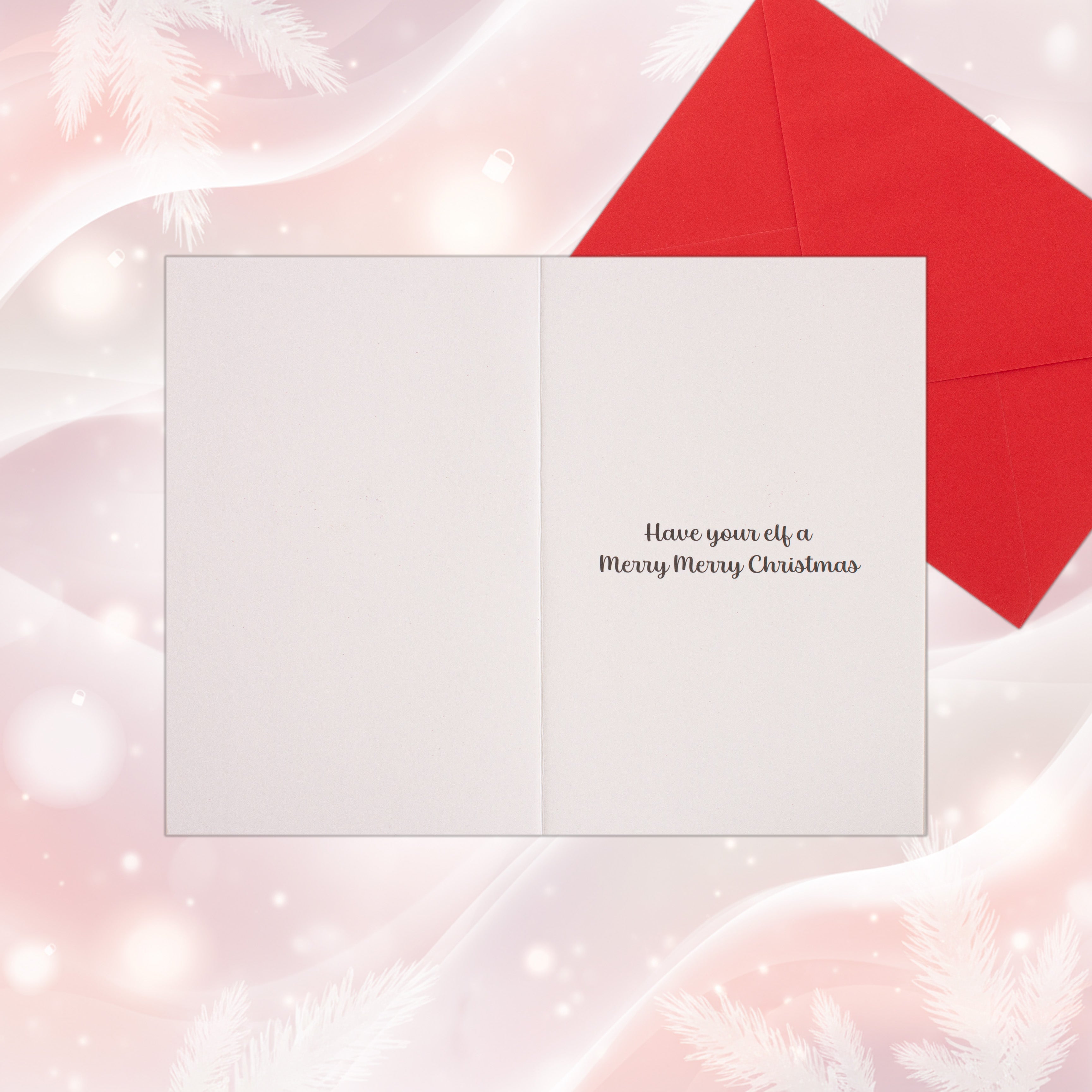 Christmas Glitter Greeting Card & Envelope Christmas Elves 11.8 X 17.8cm 1pc