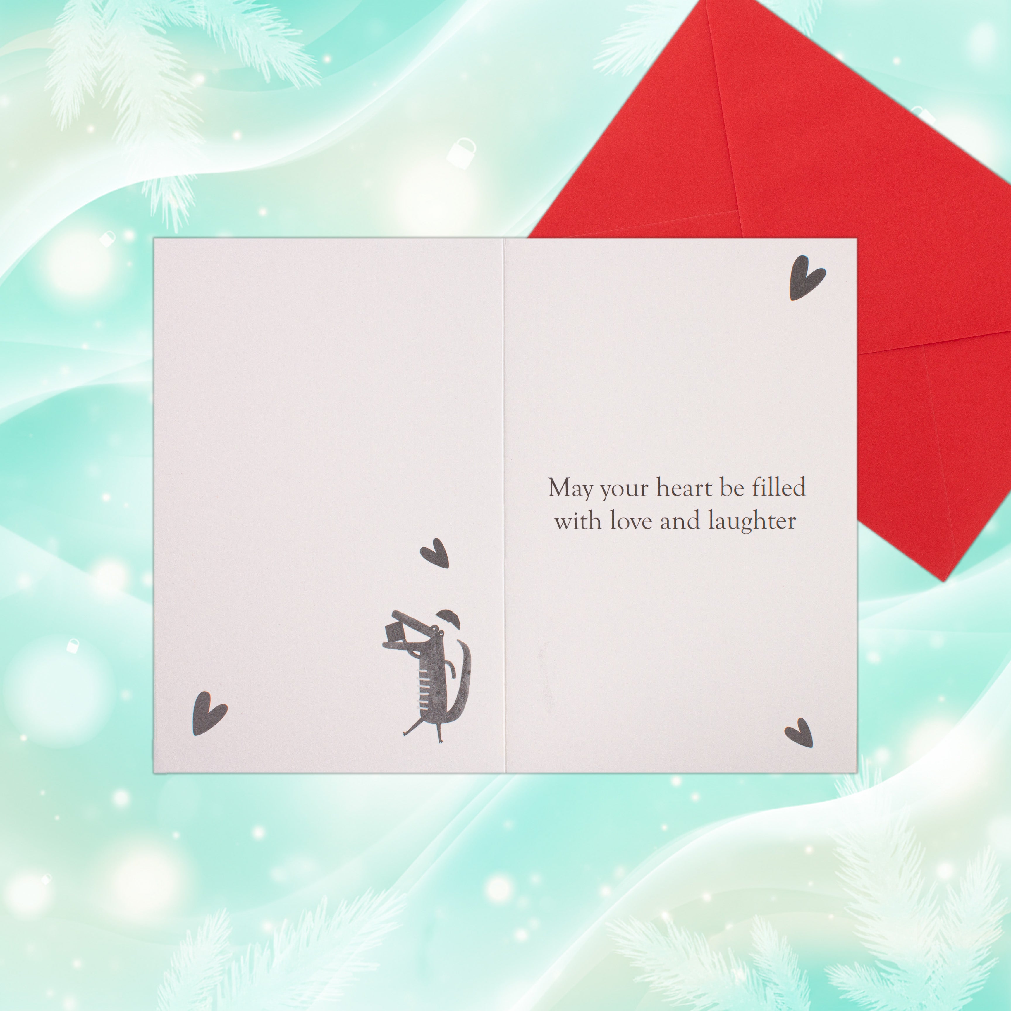 Christmas Glitter Greeting Card & Envelope Christmas Chorus 11.8 X 17.8cm 1pc