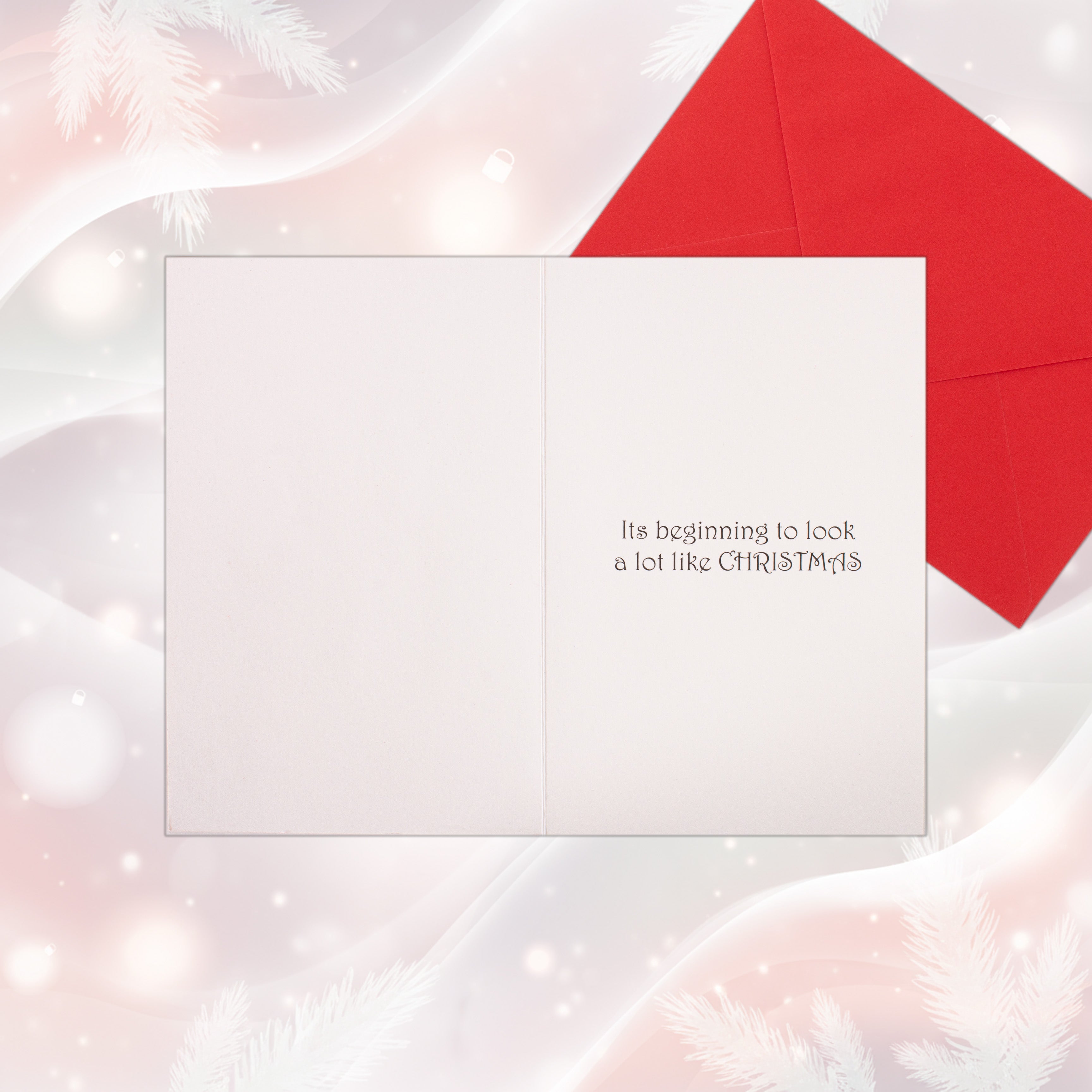 Christmas Glitter Greeting Card & Envelope Santa's Gifts 11.8 X 17.8cm 1pc