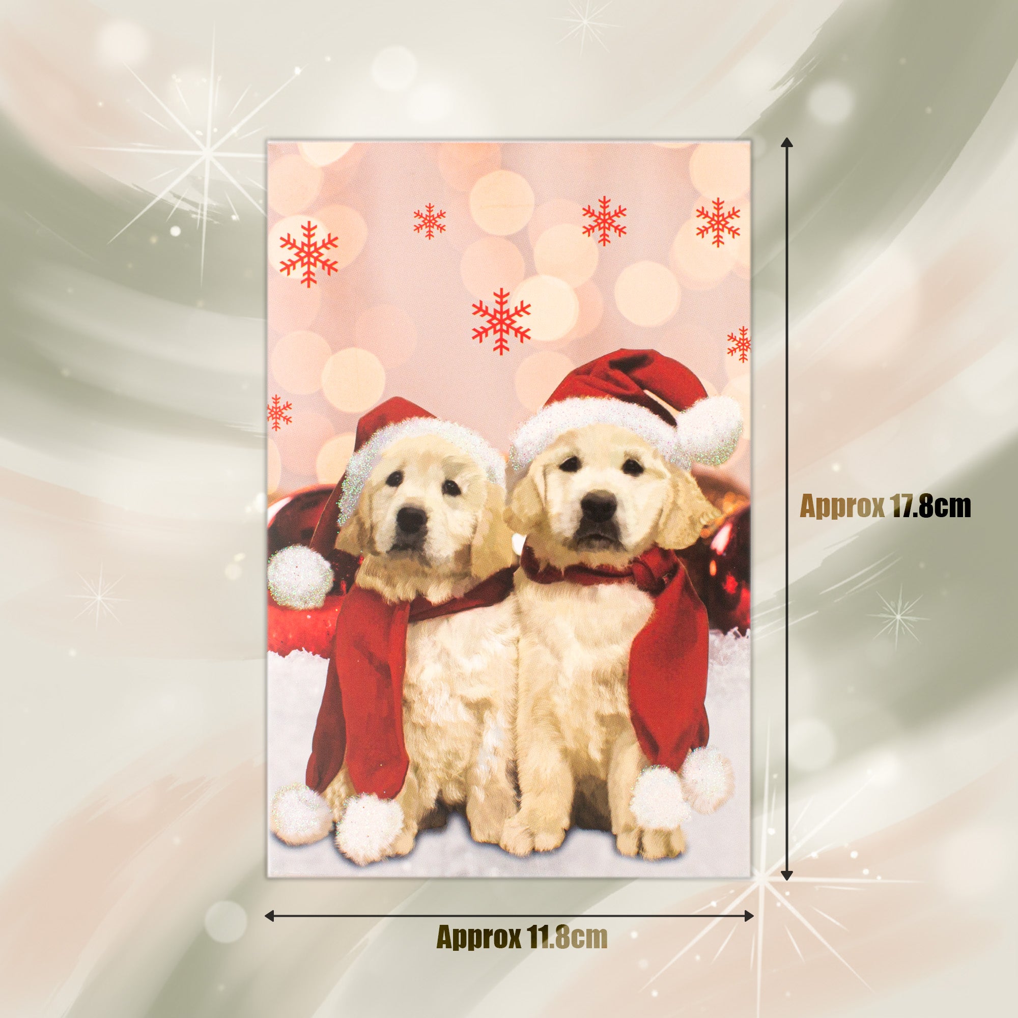 Christmas Glitter Greeting Card & Envelope Pawsome Winter 11.8 X 17.8cm 1pc