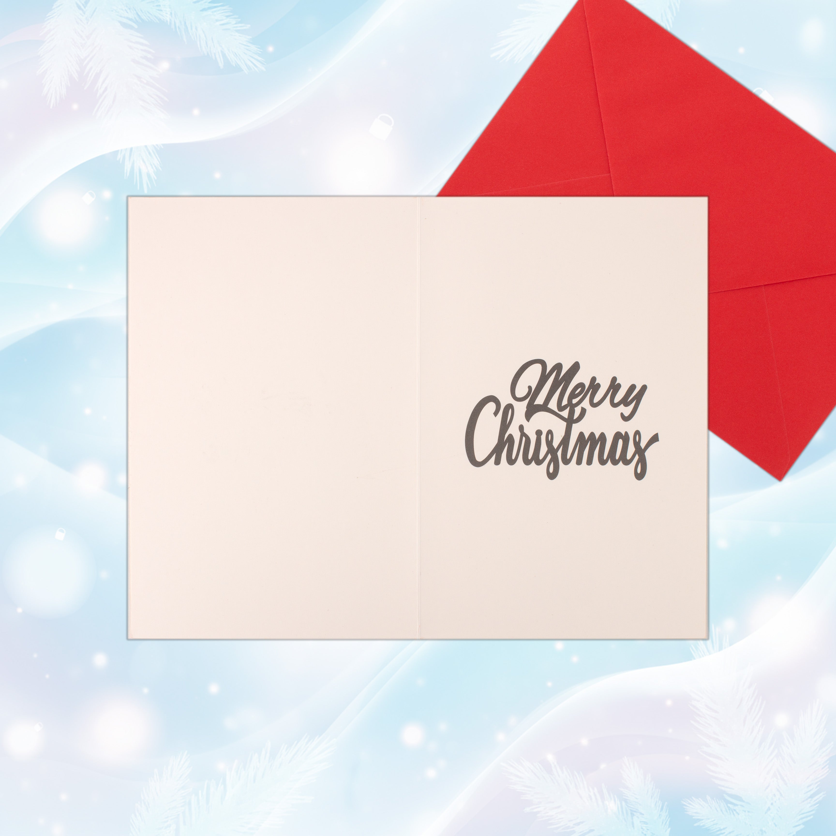 Christmas Glitter Greeting Card & Envelope Cheerful Santa 11.8 X 17.8cm 1pc