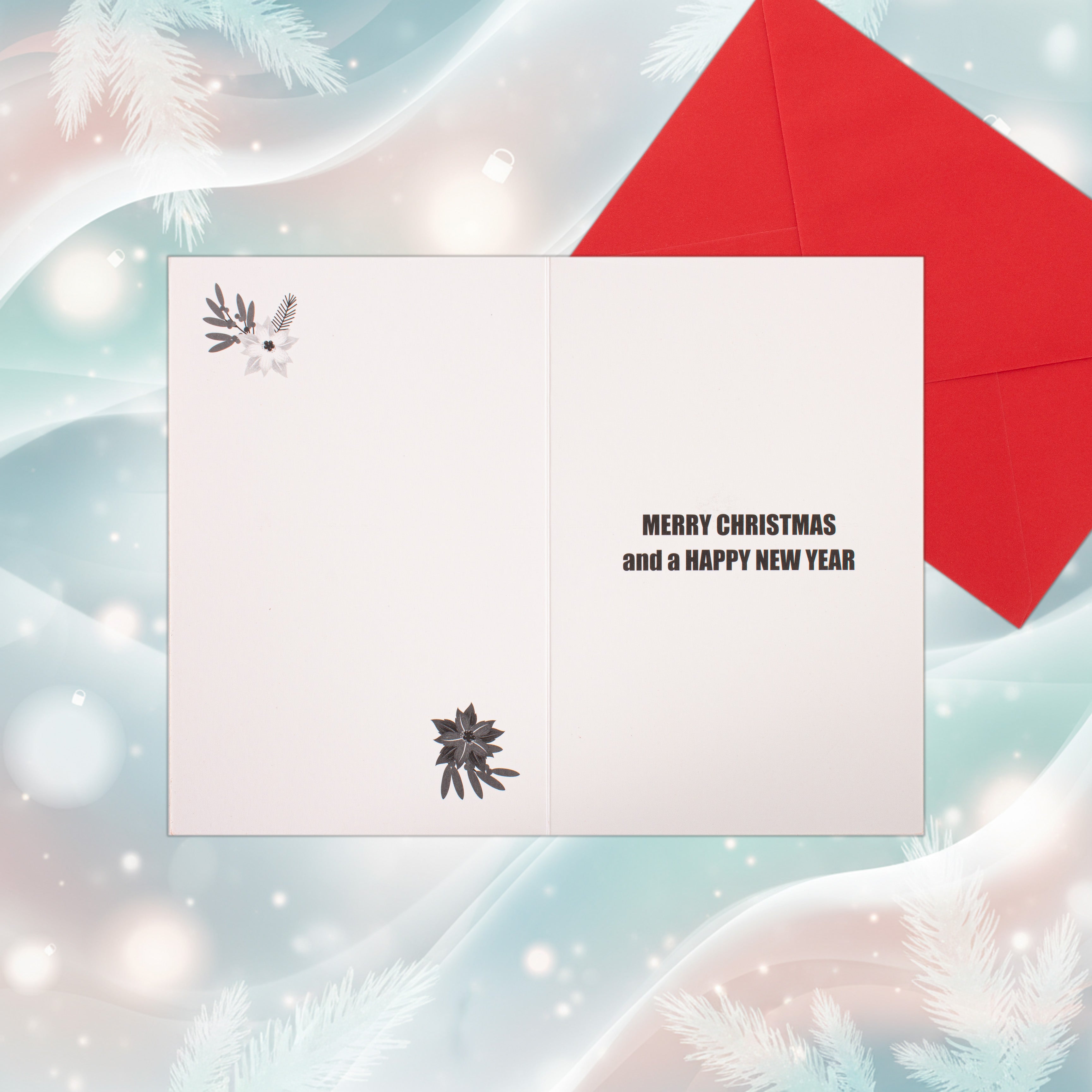 Christmas Greeting Card with Foil Detailing & Envelope Warm Wishes 11.8 X 17.8cm 1pc