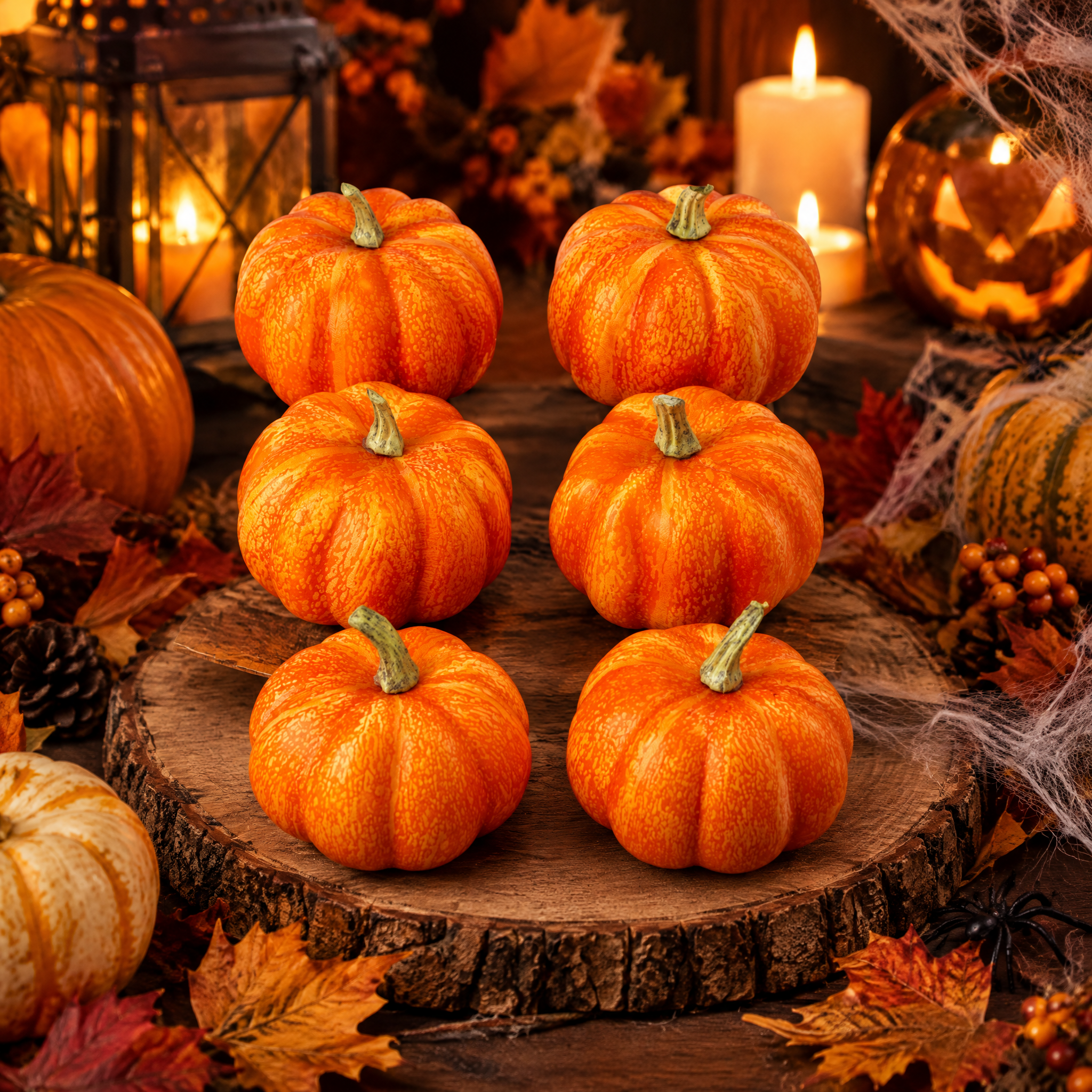 Artificial Pumpkin 6 X 6 X 4inch 4pc UB