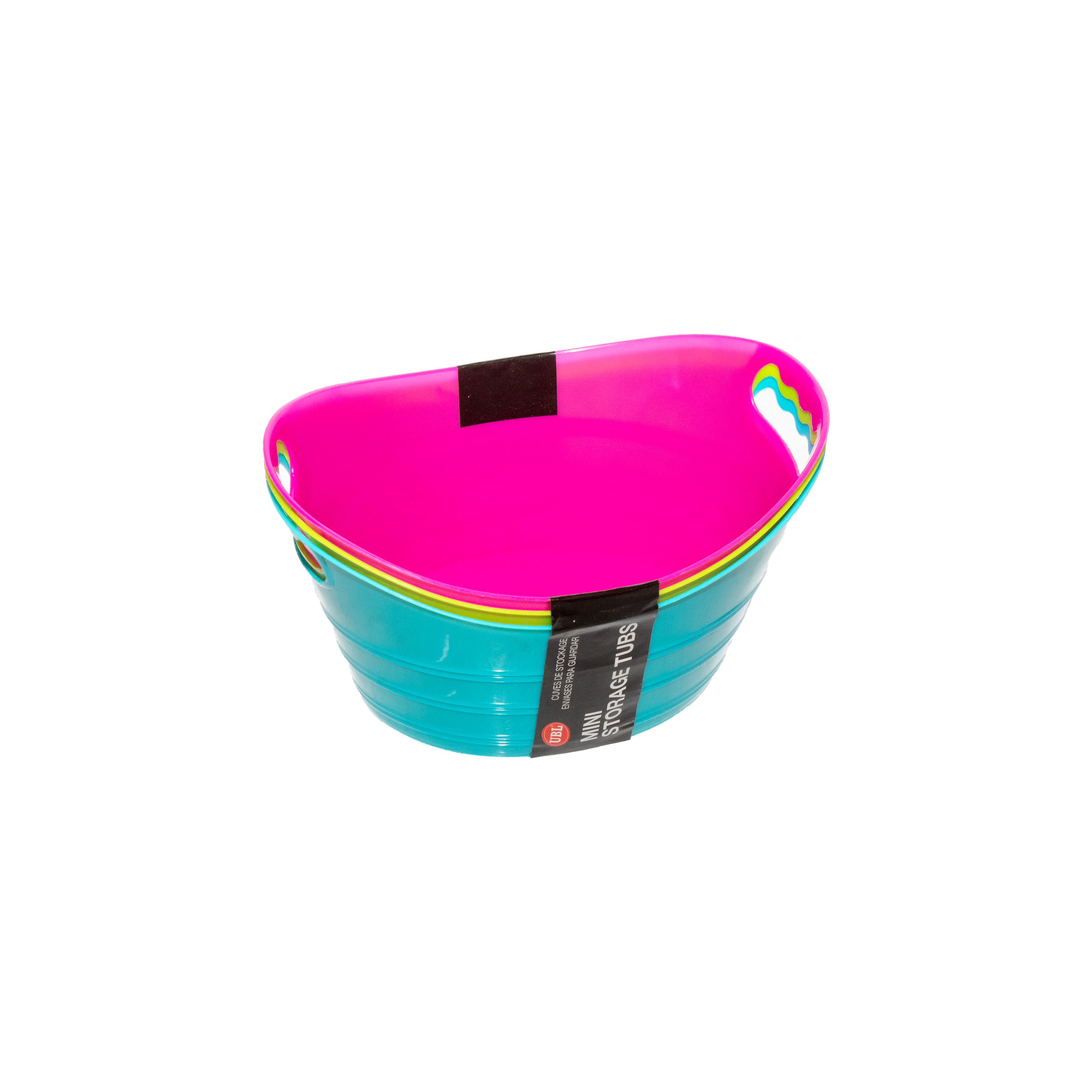 Mini Storage Tub Set of 3- Oval Assorted Colors