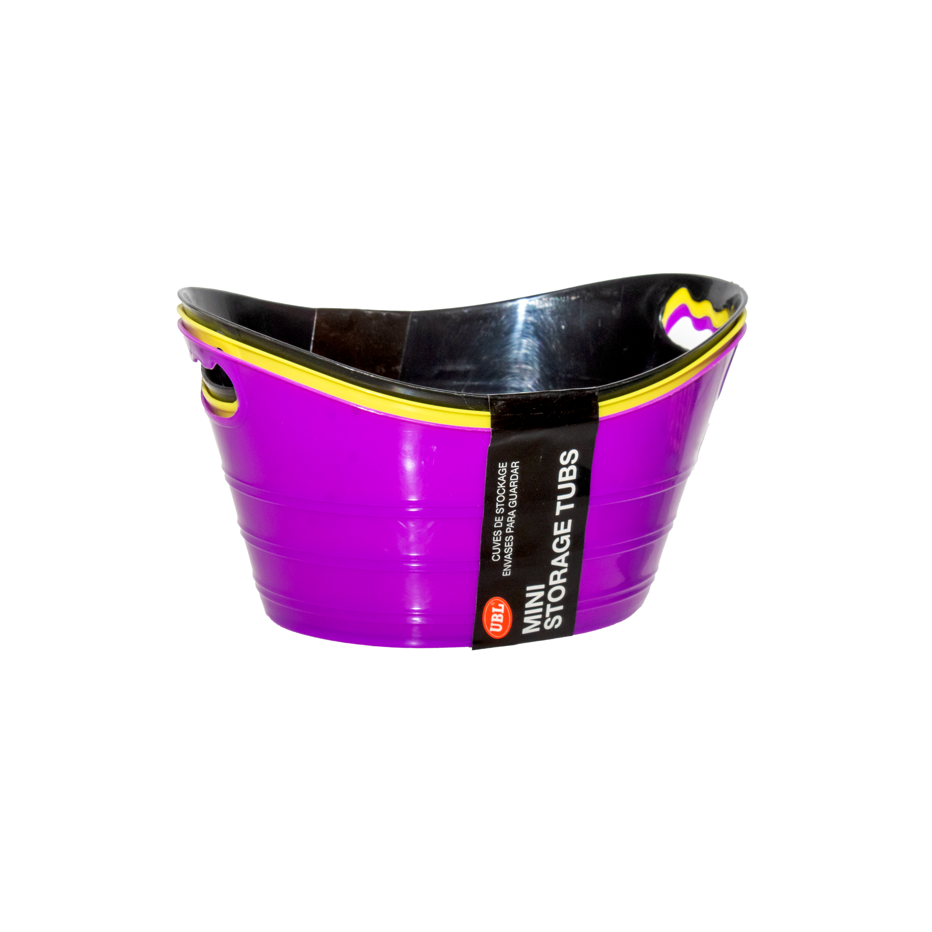 Mini Storage Tub Set of 3- Oval Assorted Colors
