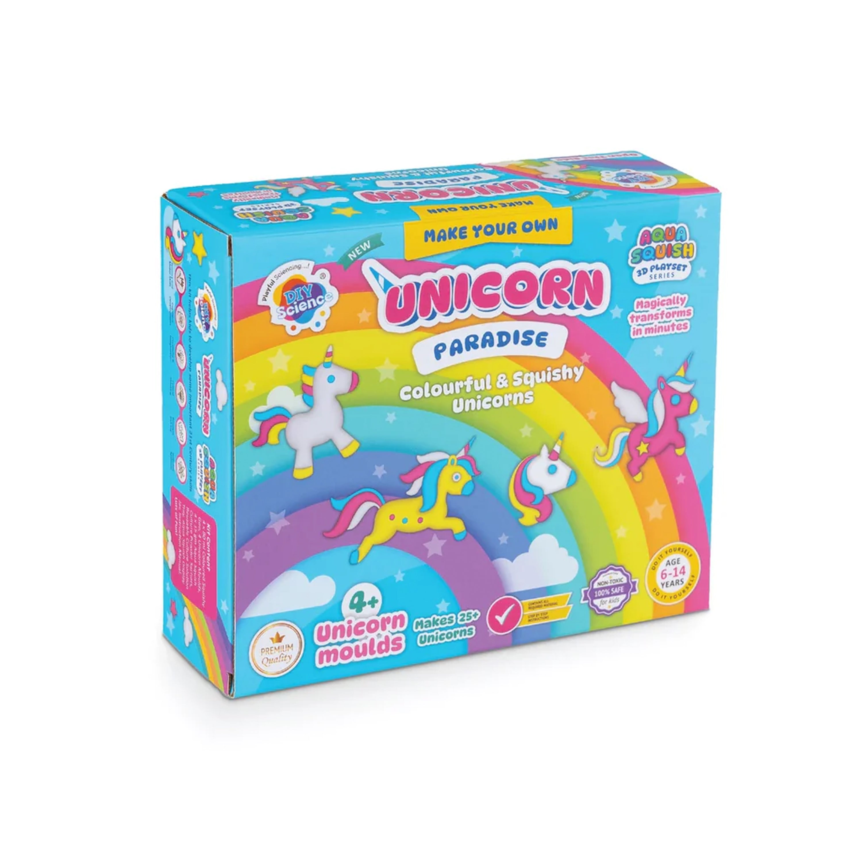 DIY Aqua Squish Make 3D Squishy Unicorns with Moulds and Slime Unicorn Paradise Box