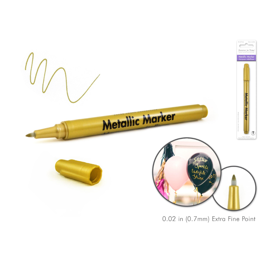 Metallic Marker 0.7Mm Extra Fine Point W Or Shaker Ball Gold Mc