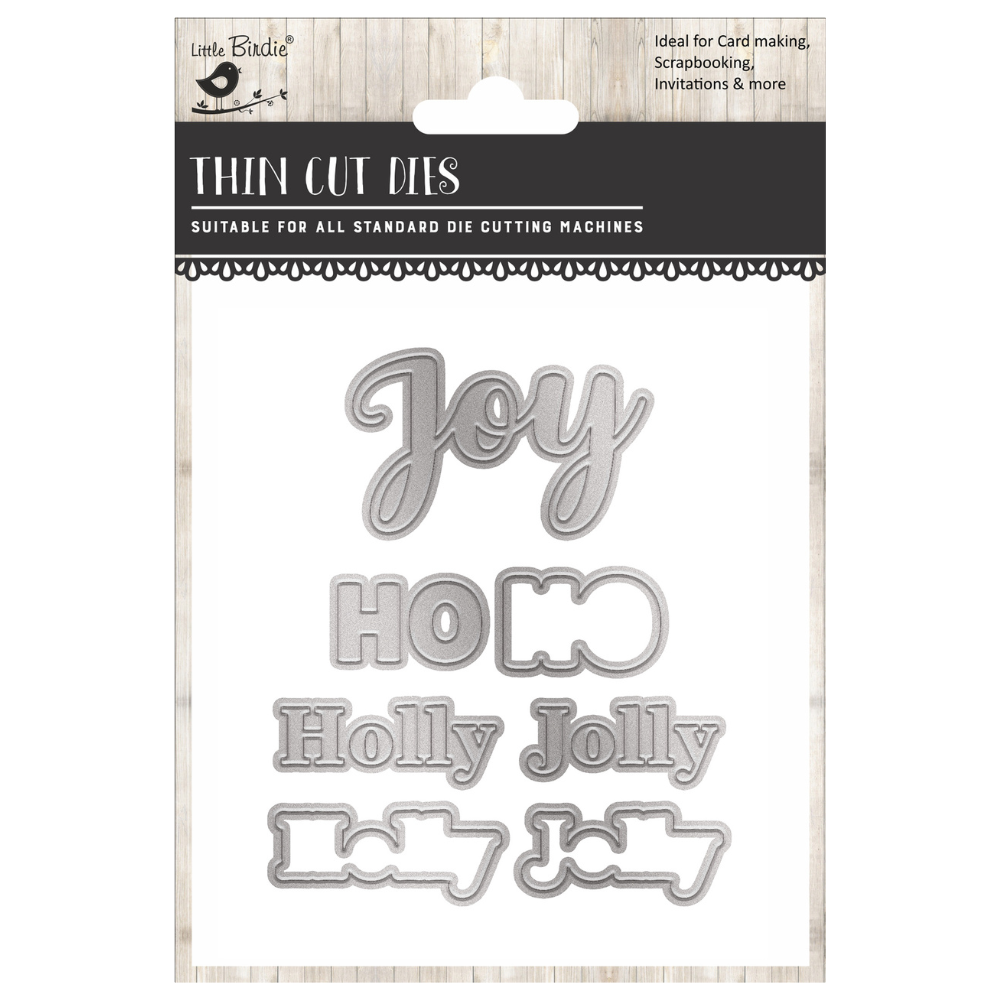 Christmas Thin Cut Dies Holly Jolly 8 5x 73mm 7pc