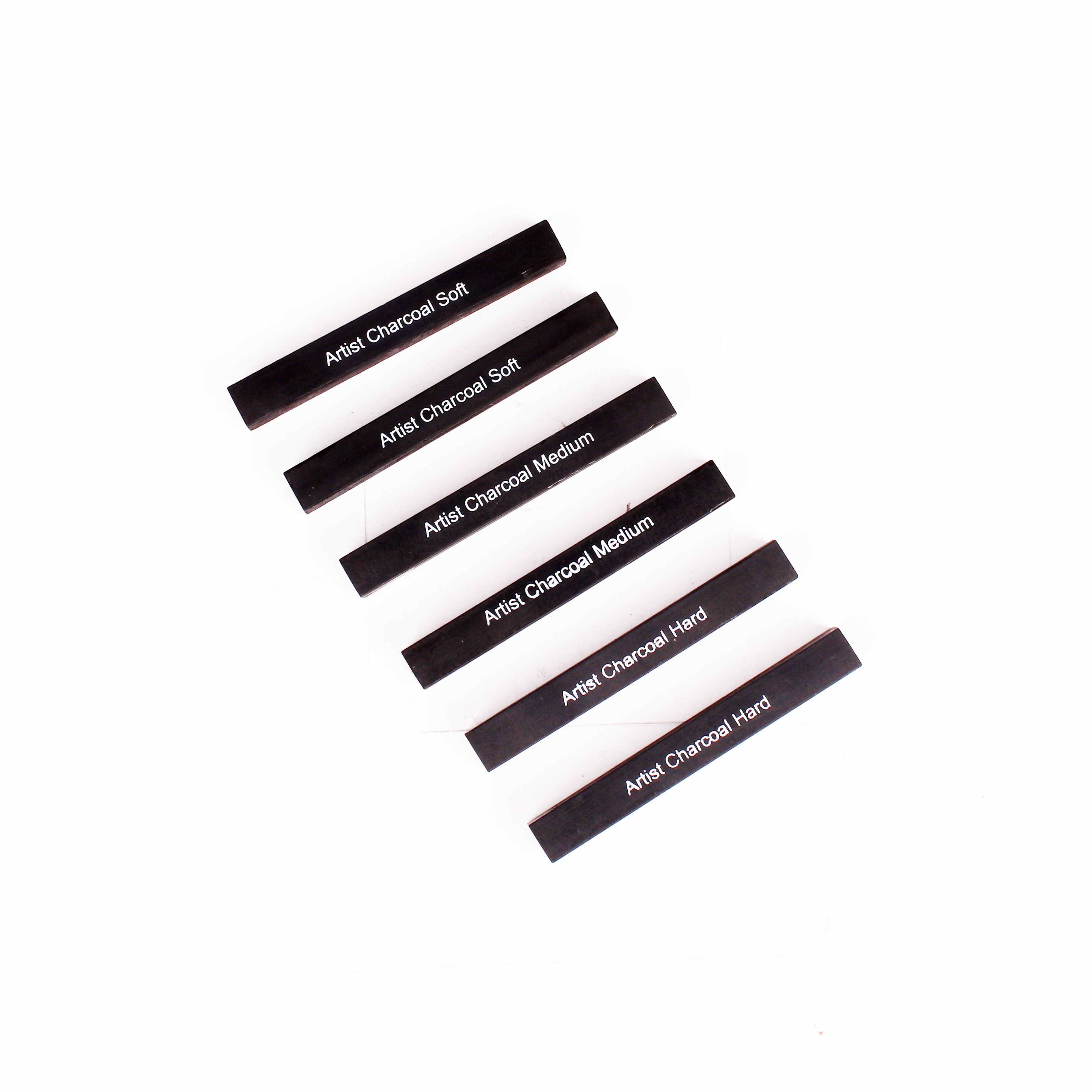 Compressed Charcoal Stick Soft, Medium & Hard Pack Of 6pcs Blister