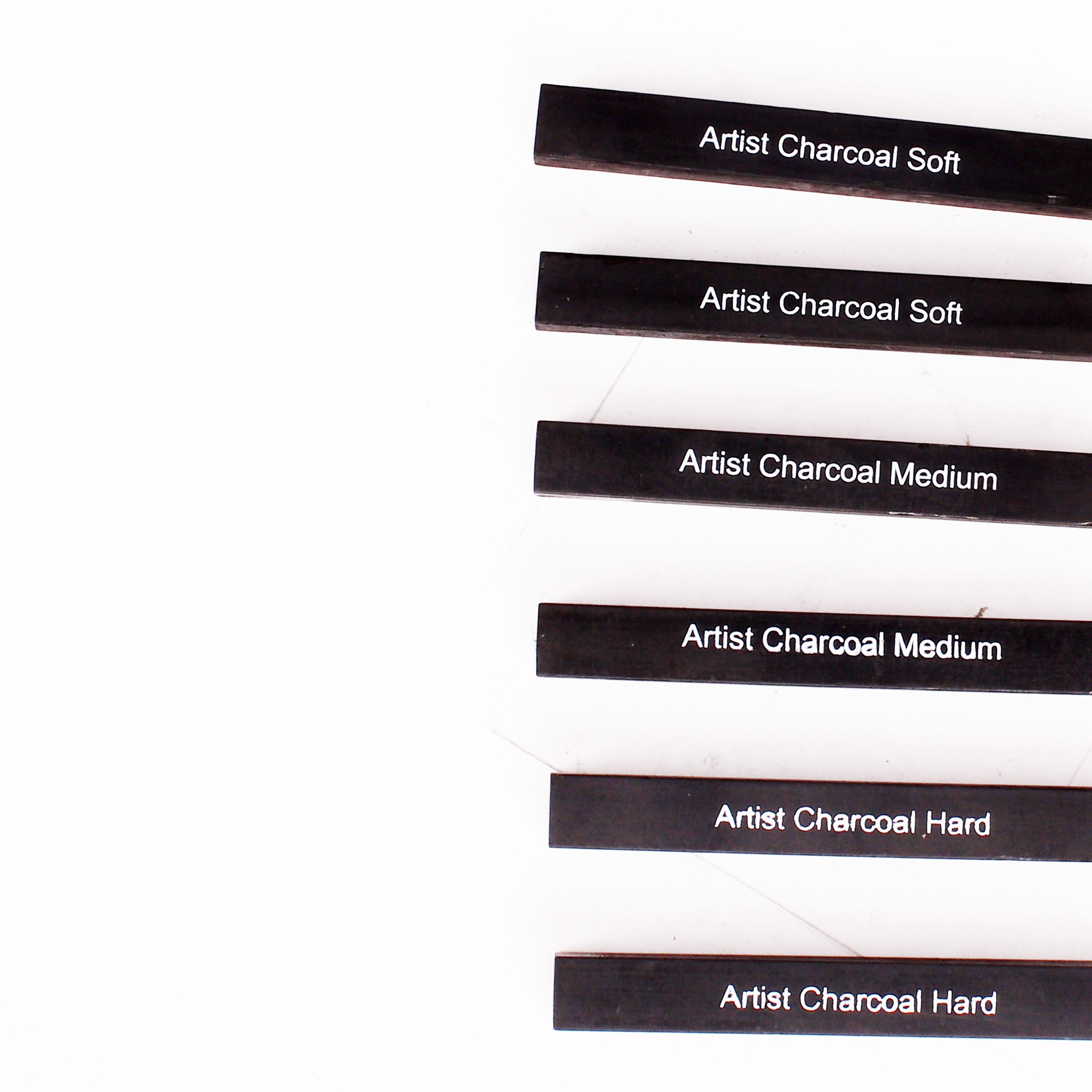 Compressed Charcoal Stick Soft, Medium & Hard Pack Of 6pcs Blister