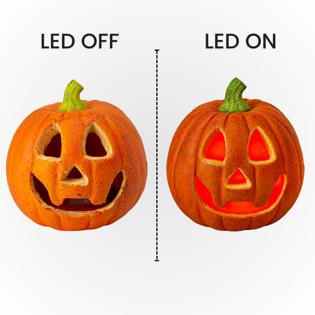 Halloween Pumpkin with Red LED Light 1pc