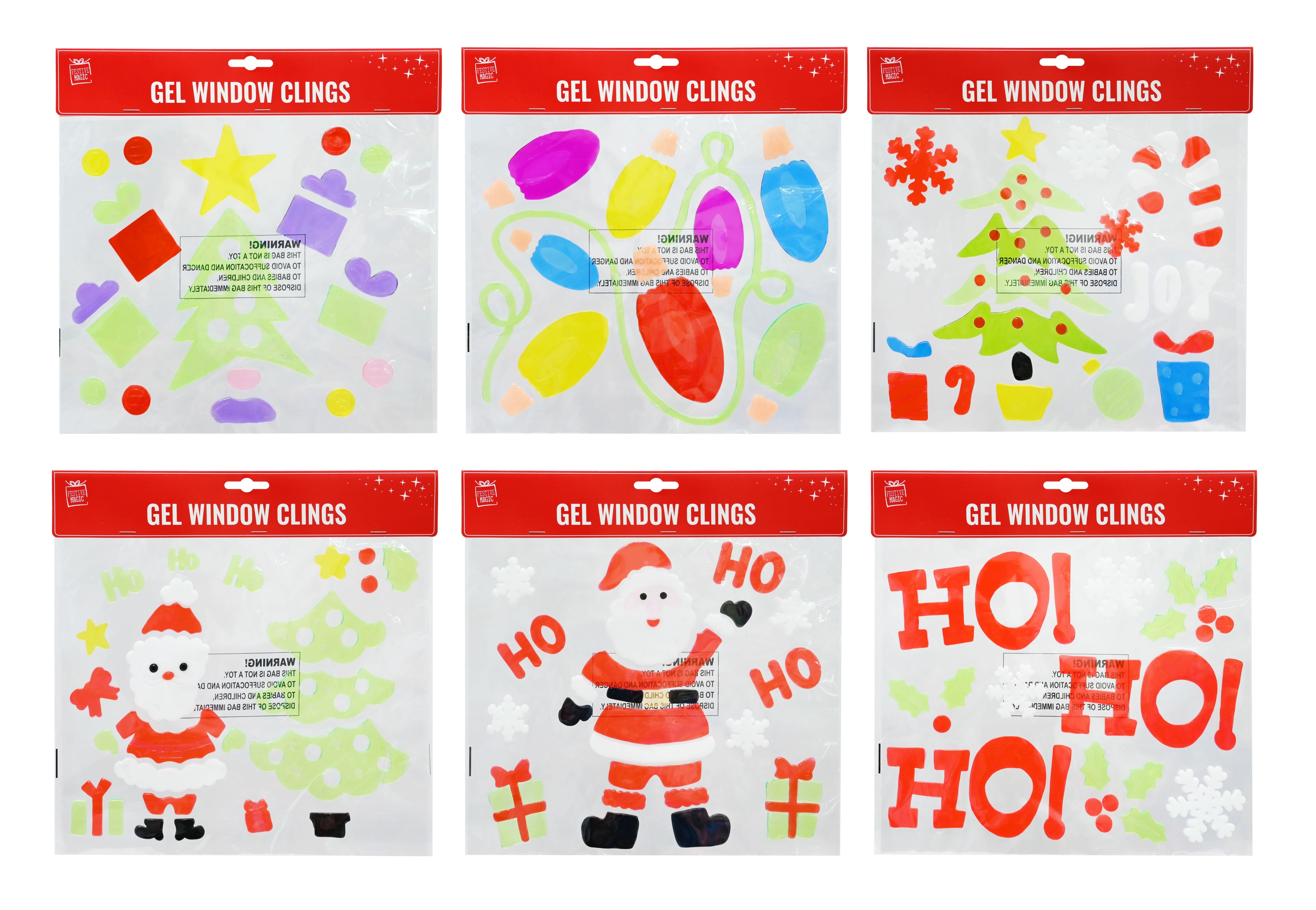 Window Cling On Gel Sticker Assorted 1pack