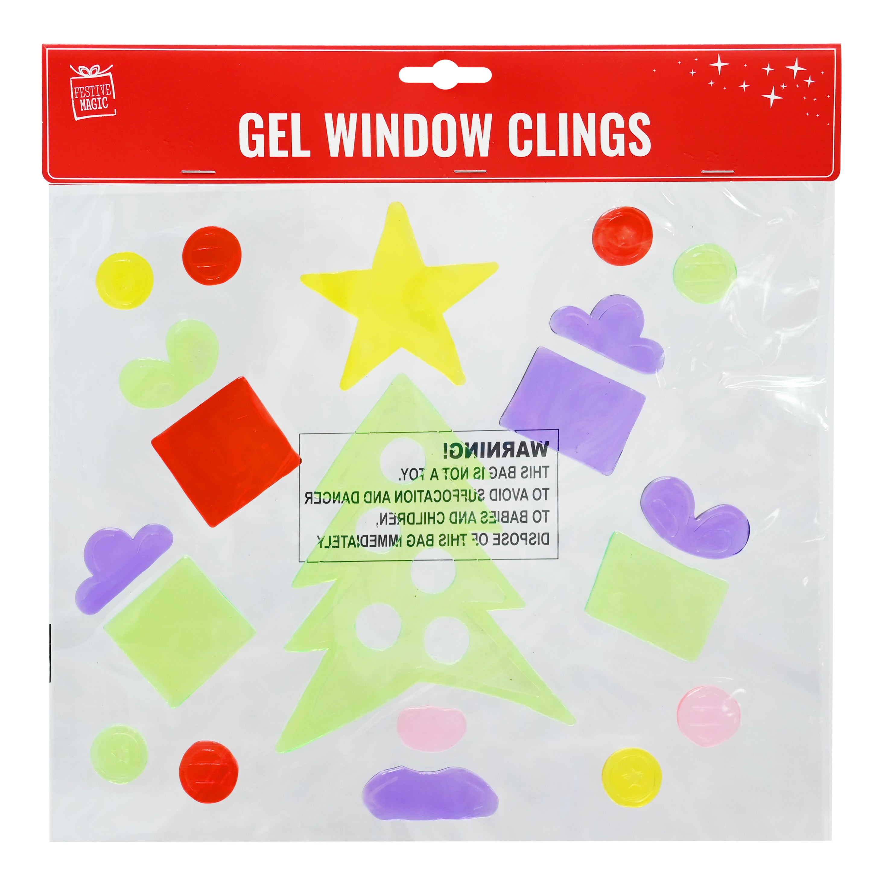 Window Cling On Gel Sticker Assorted 1pack