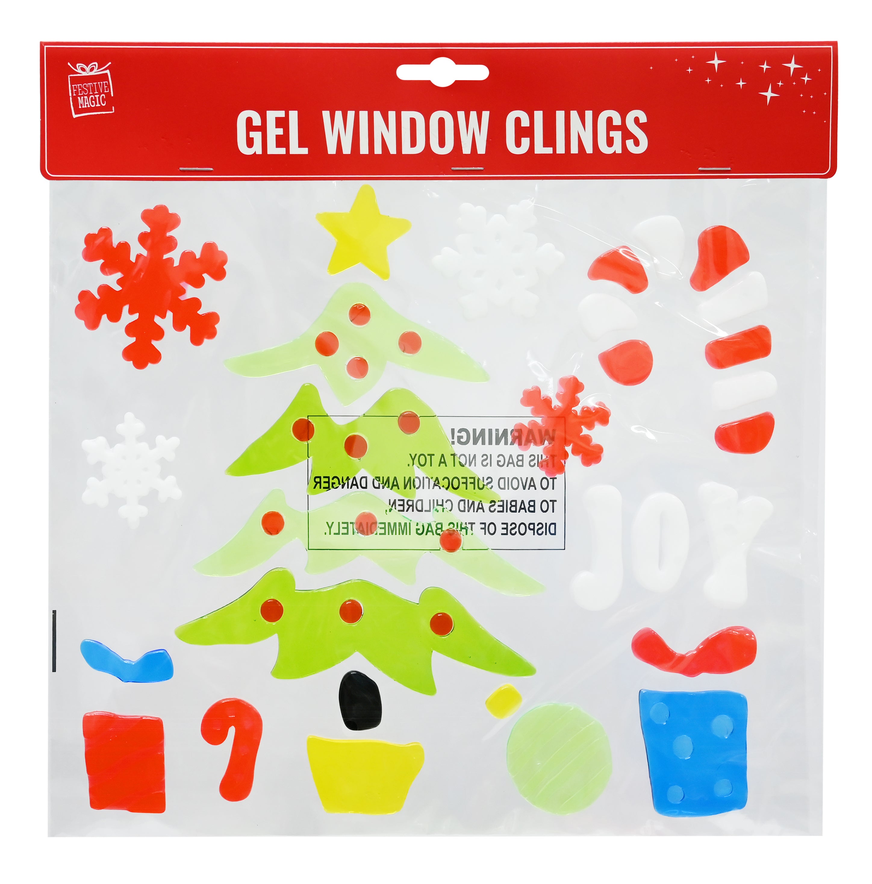 Window Cling On Gel Sticker Assorted 1pack