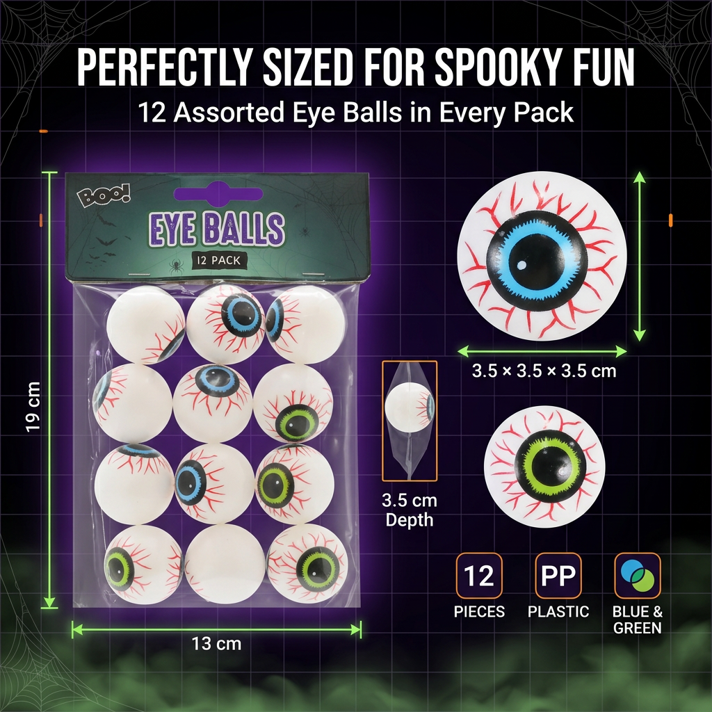 Eye Balls 12pk Assorted