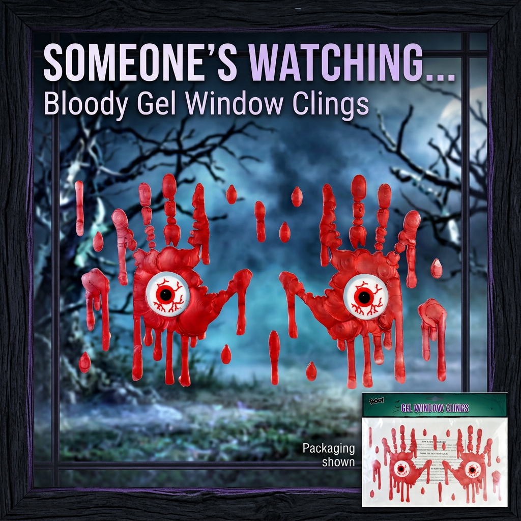 Bloody Gel Window Clings Assorted
