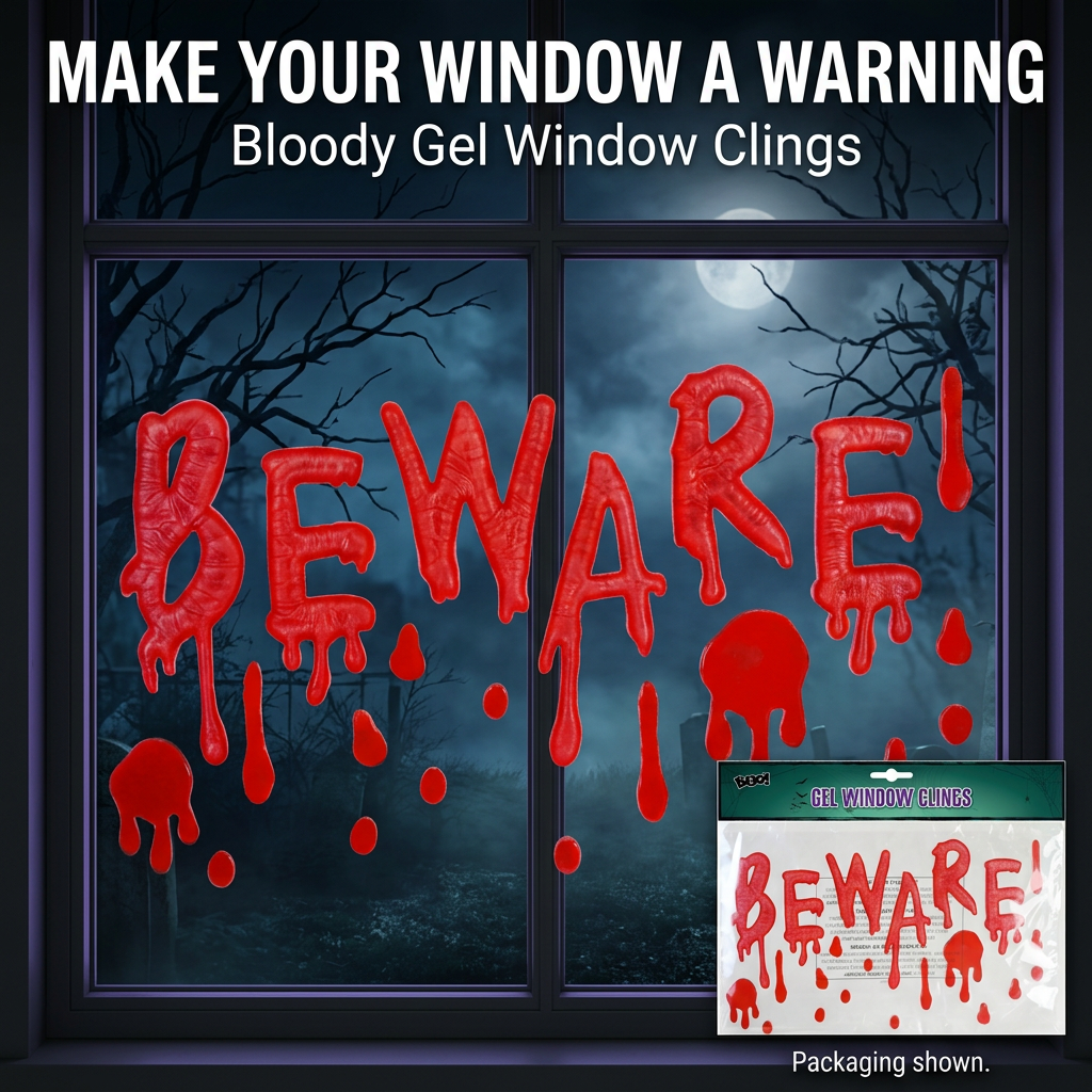Bloody Gel Window Clings Assorted
