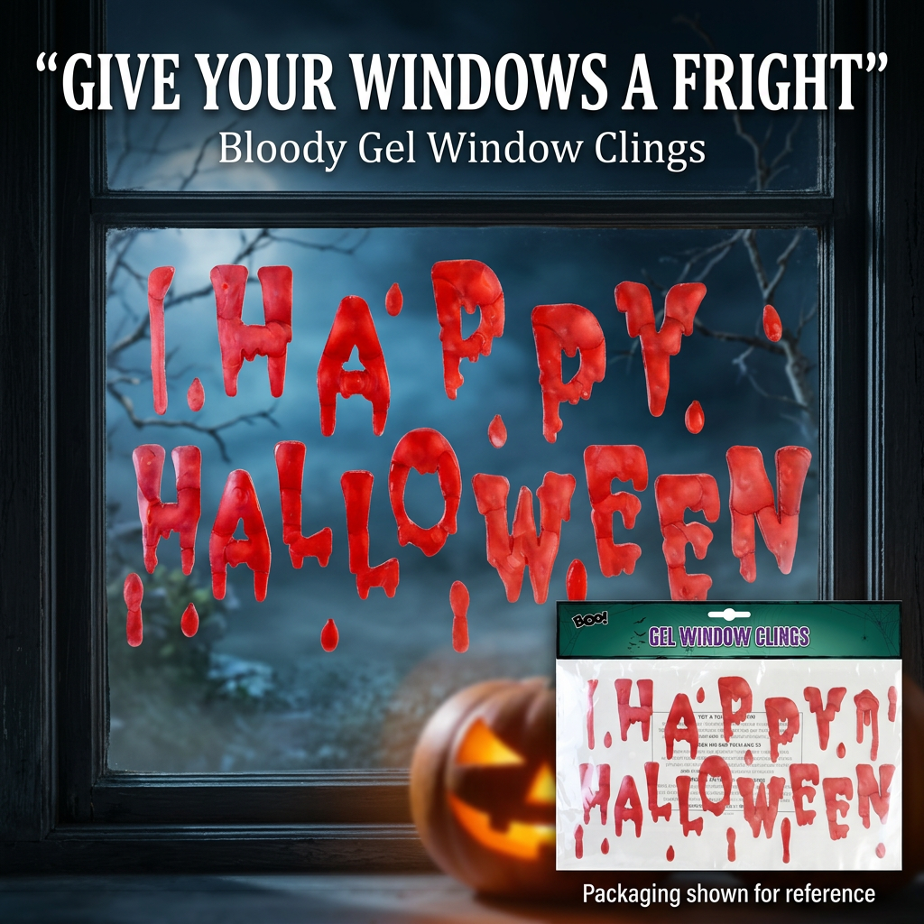 Bloody Gel Window Clings Assorted