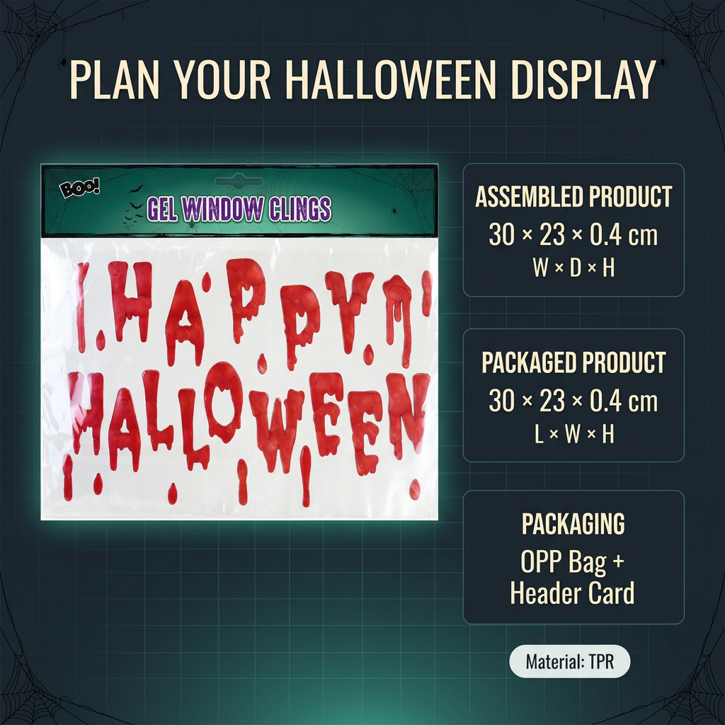 Bloody Gel Window Clings Assorted