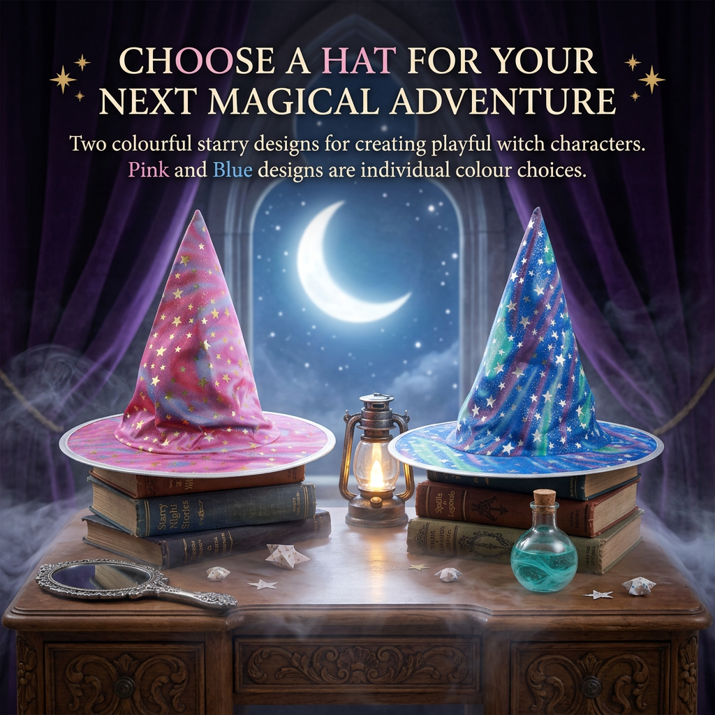 Mystic Star Witch Hat Kids Pink 1pc