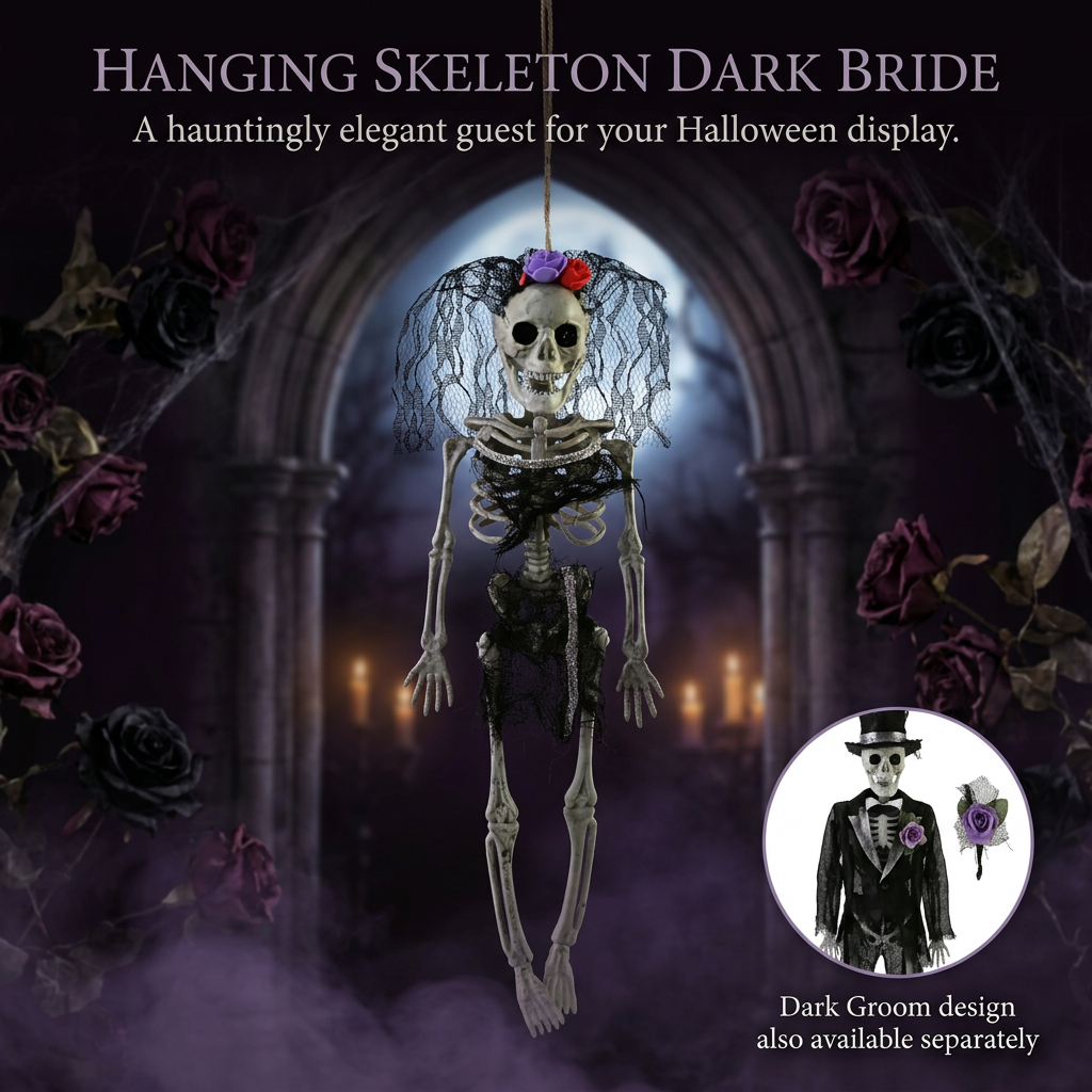 Hanging Skeleton Dark Bride 40cm