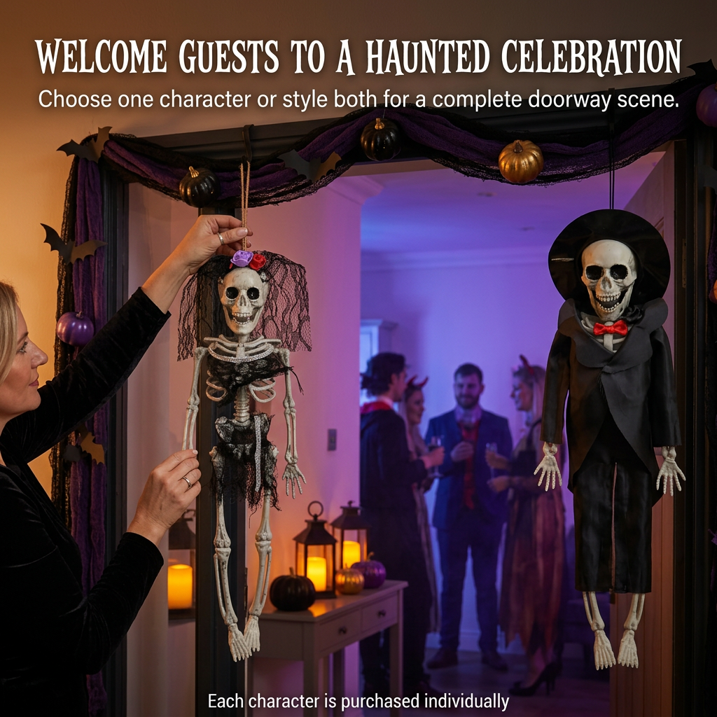 Hanging Skeleton Dark Bride 40cm