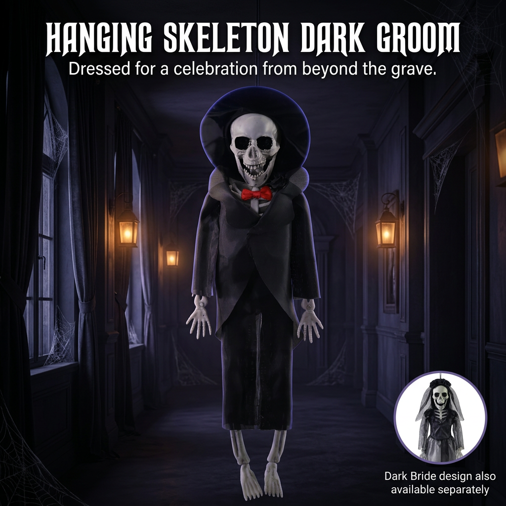 Hanging Skeleton Dark Groom 40cm