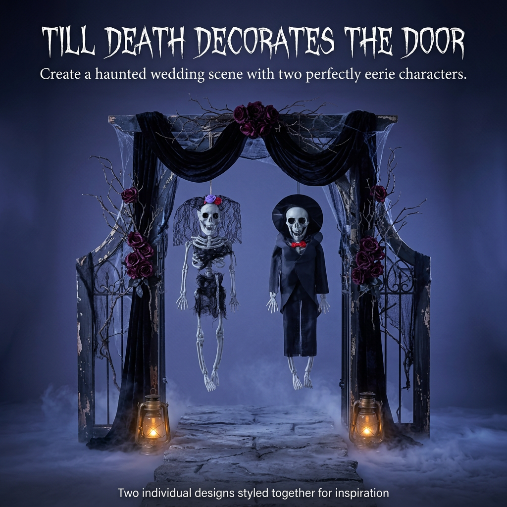 Hanging Skeleton Dark Groom 40cm