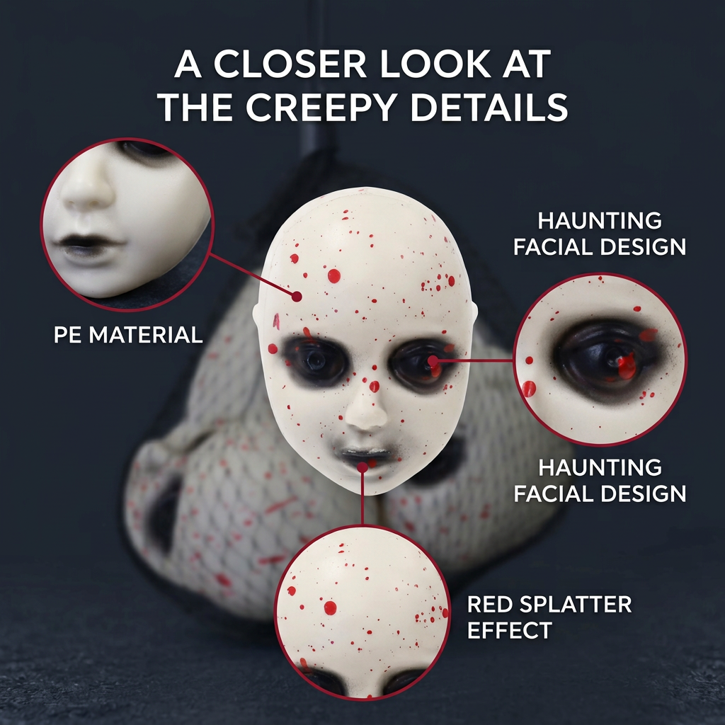 Bag of Bloody Doll Heads 6pk Assorted