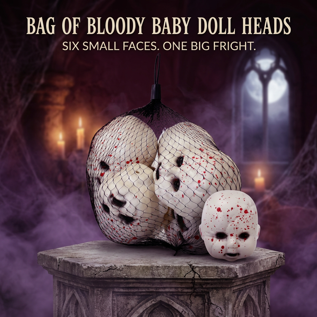Bag of Bloody Baby Doll Heads 6pk Assorted