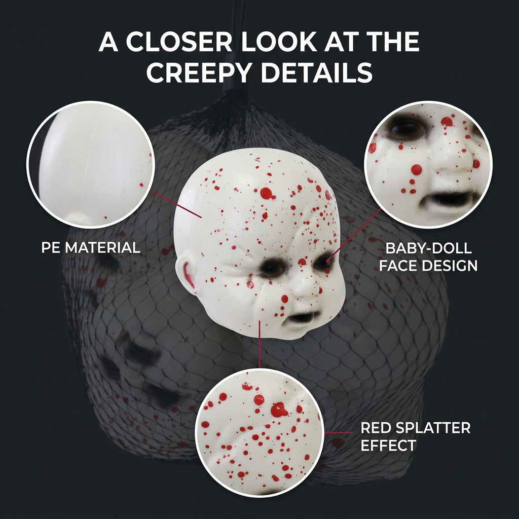 Bag of Bloody Baby Doll Heads 6pk Assorted