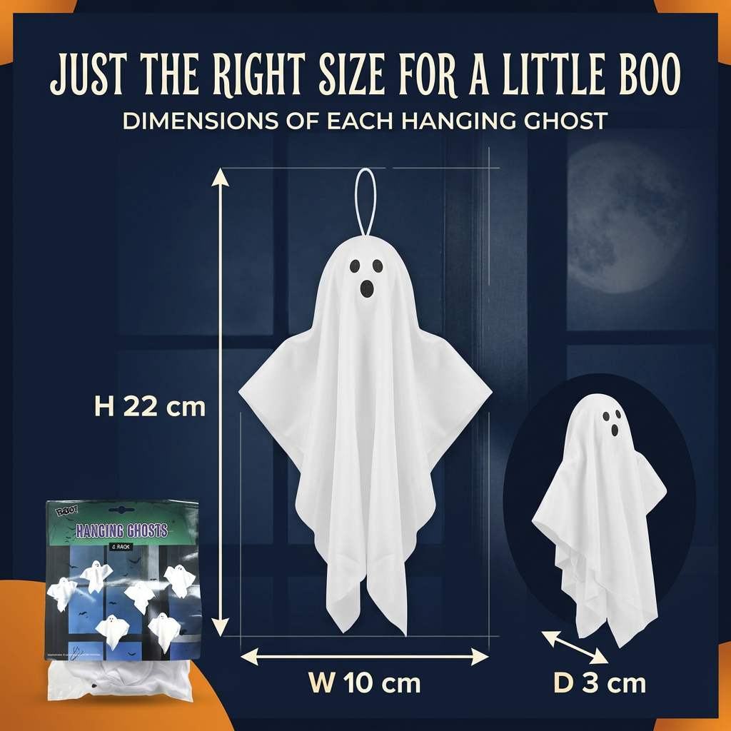 Hanging Ghosts 22cm 6pk