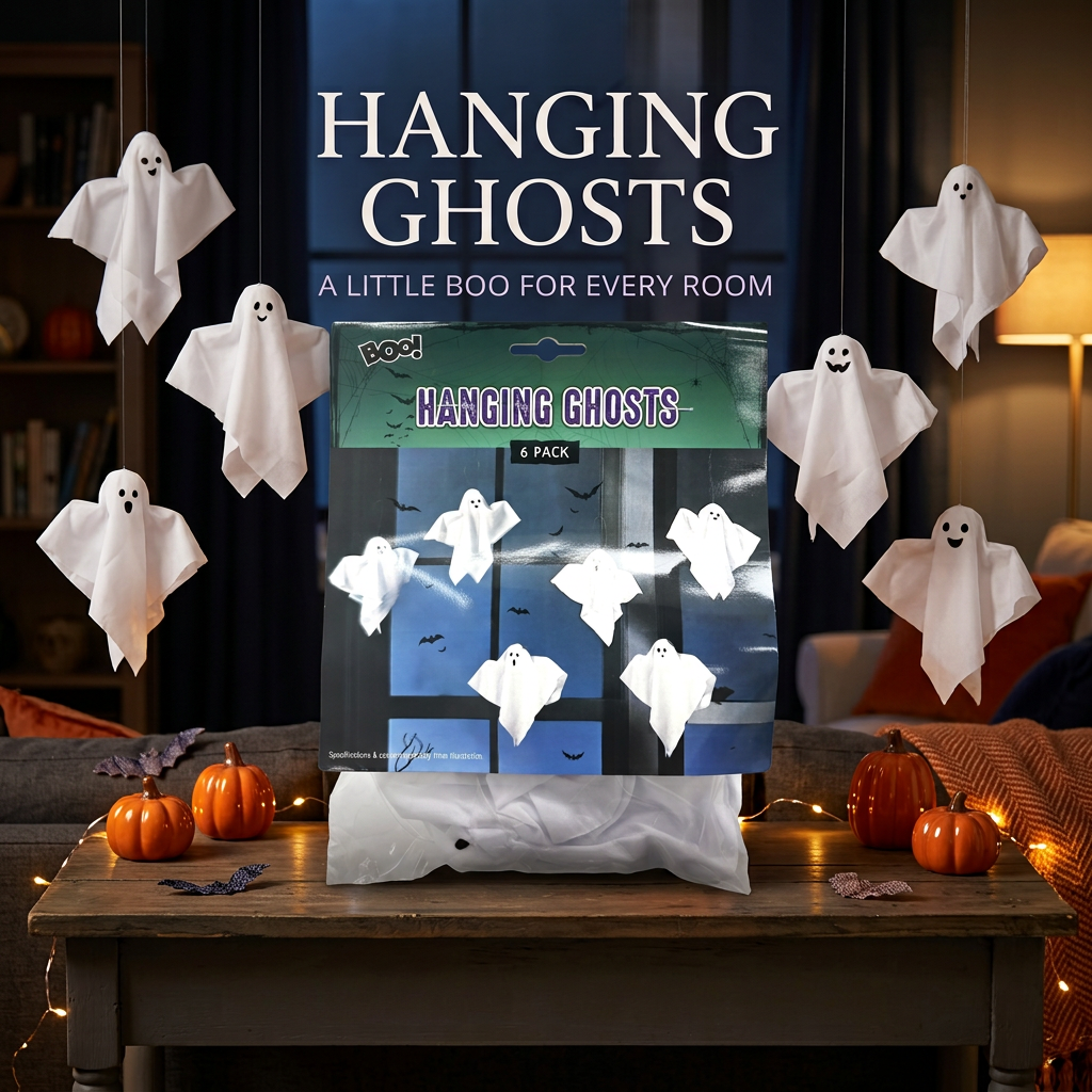 Hanging Ghosts 22cm 6pk