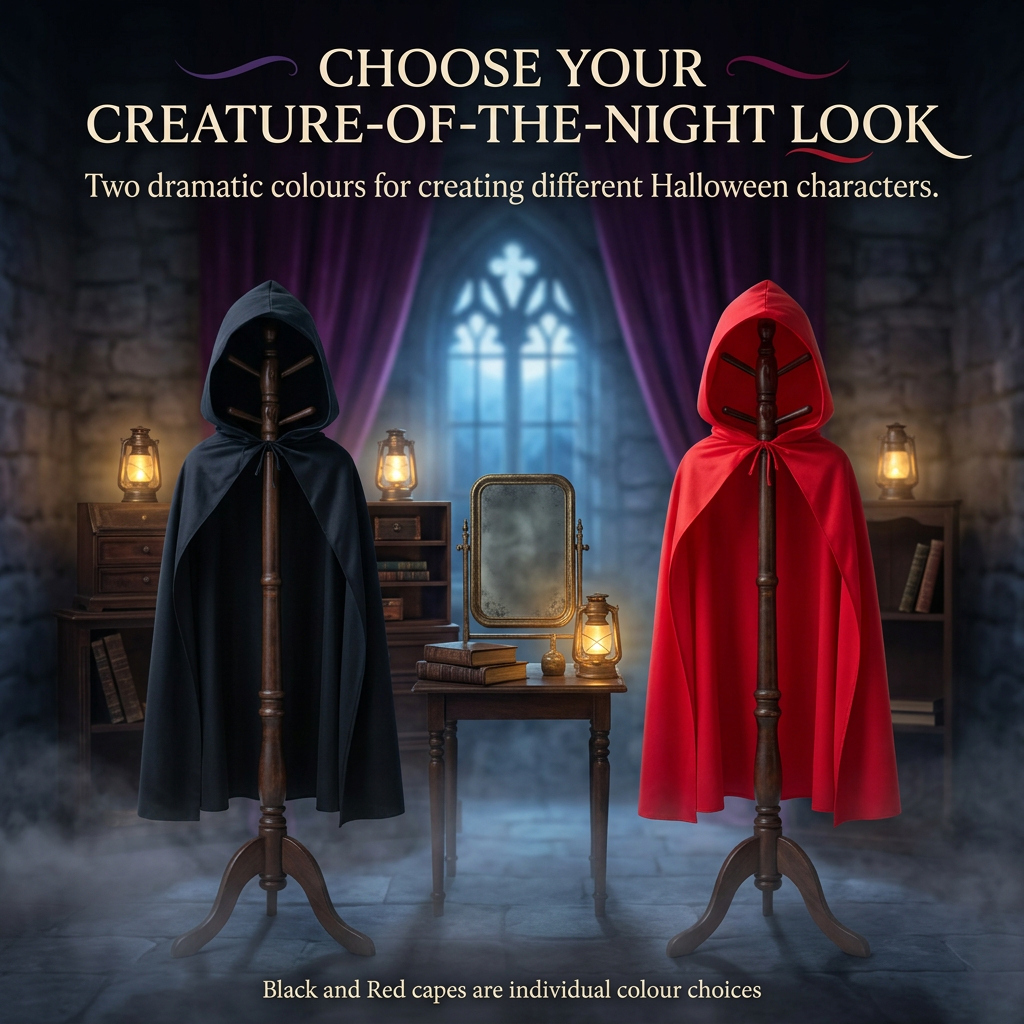 Vampire Hooded Cape Kids Red