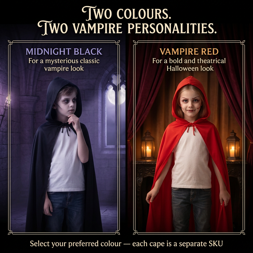 Vampire Hooded Cape Kids Red